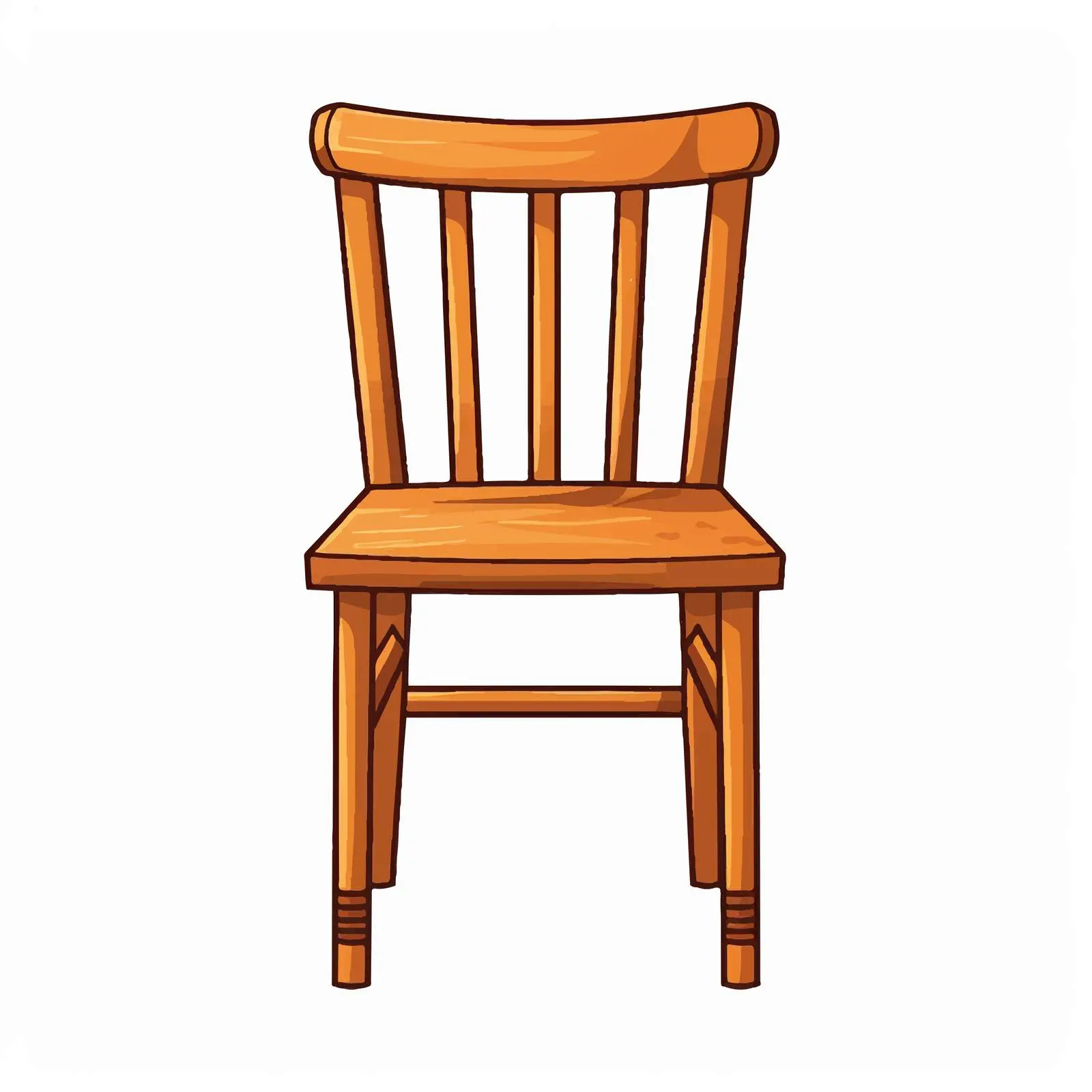 Wooden Chair Vector Illustration on White Background — free download from Dotvec