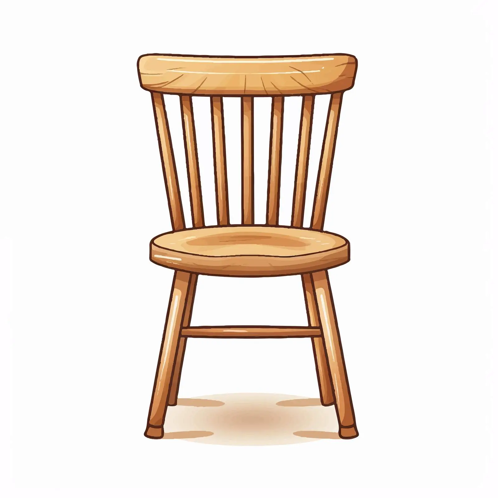 Wooden Chair Vector Illustration on White Background — free download from Dotvec