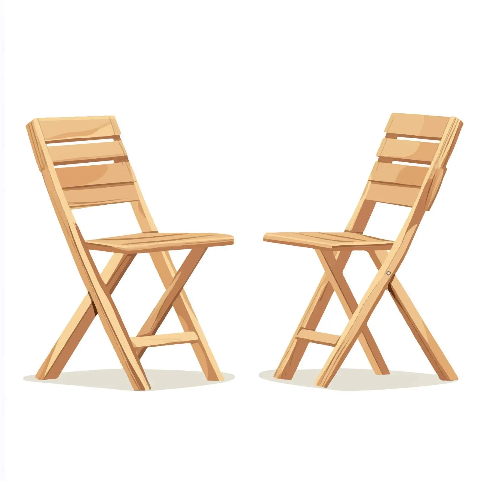 Wooden Chairs Flat Vector Illustration — free download from Dotvec