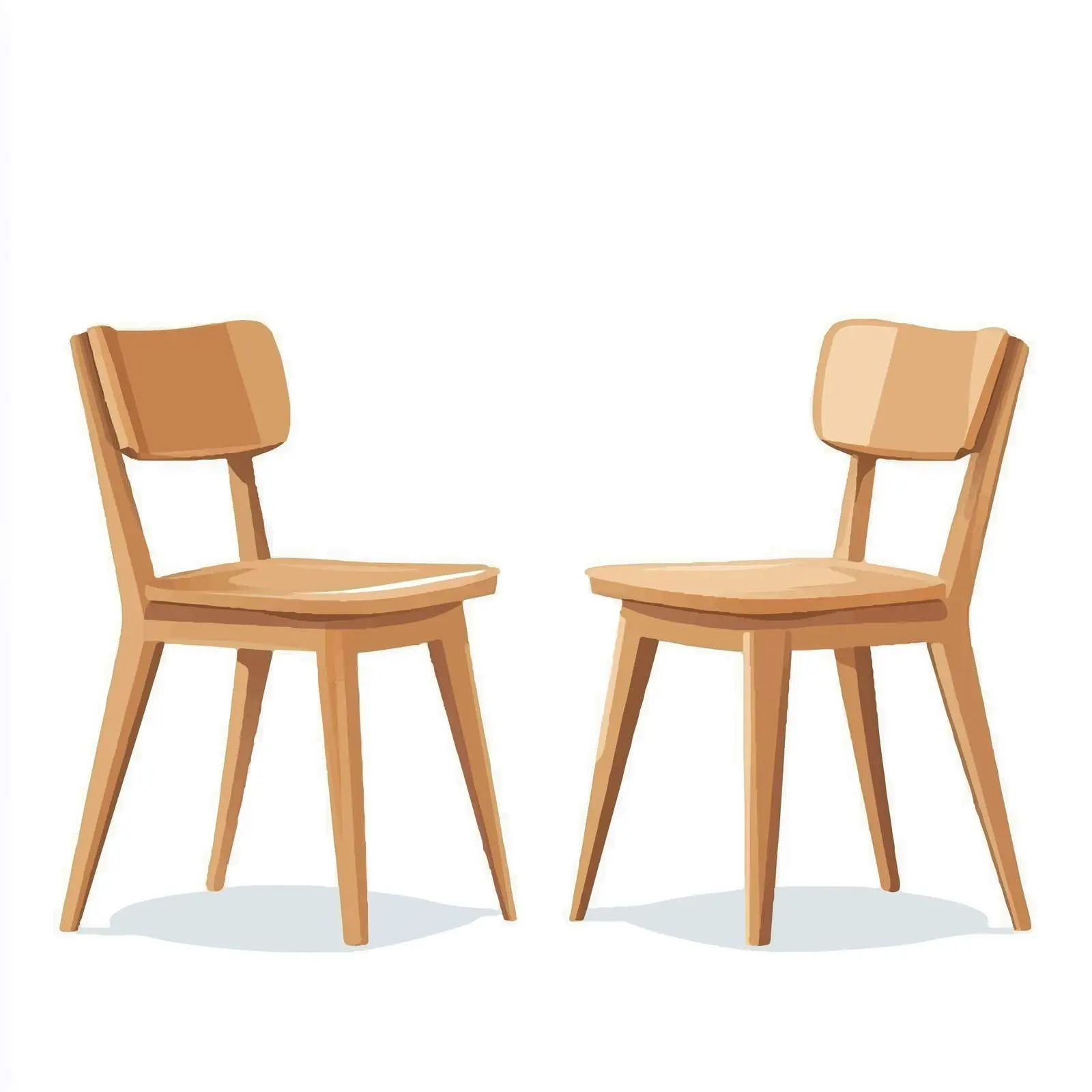 Flat Vector Illustration of Wooden Chairs – free stylized chair image from Dotvec