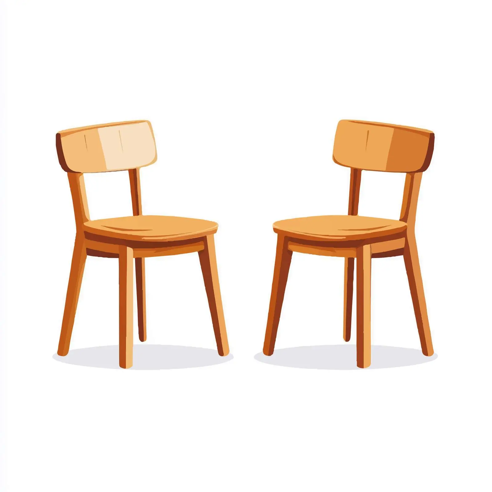 Wooden Chairs Flat Vector Illustration — free download from Dotvec