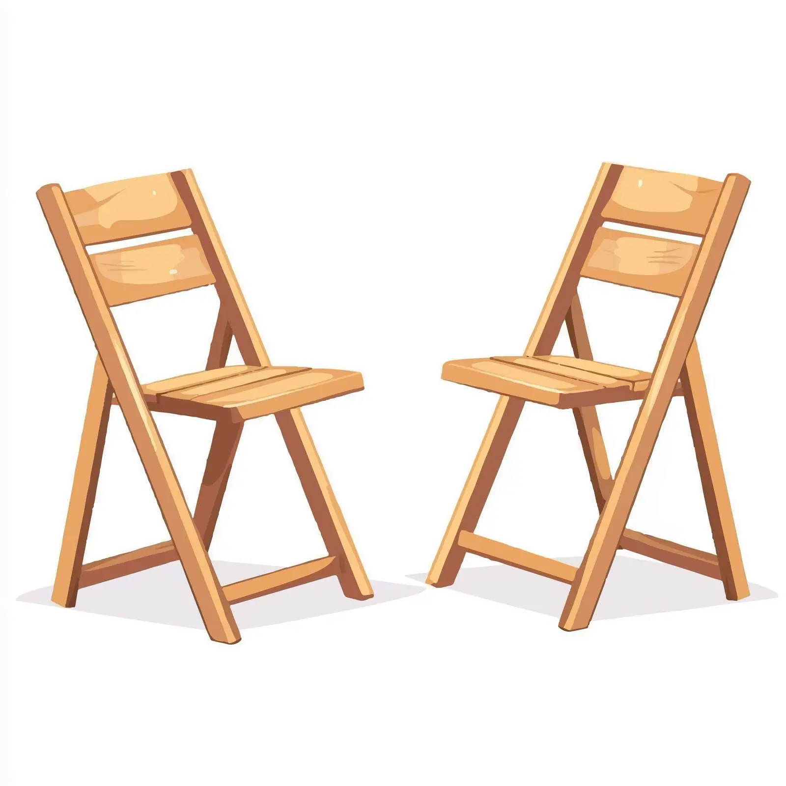 Wooden Chairs Flat Vector Illustration on White Background — free download from Dotvec