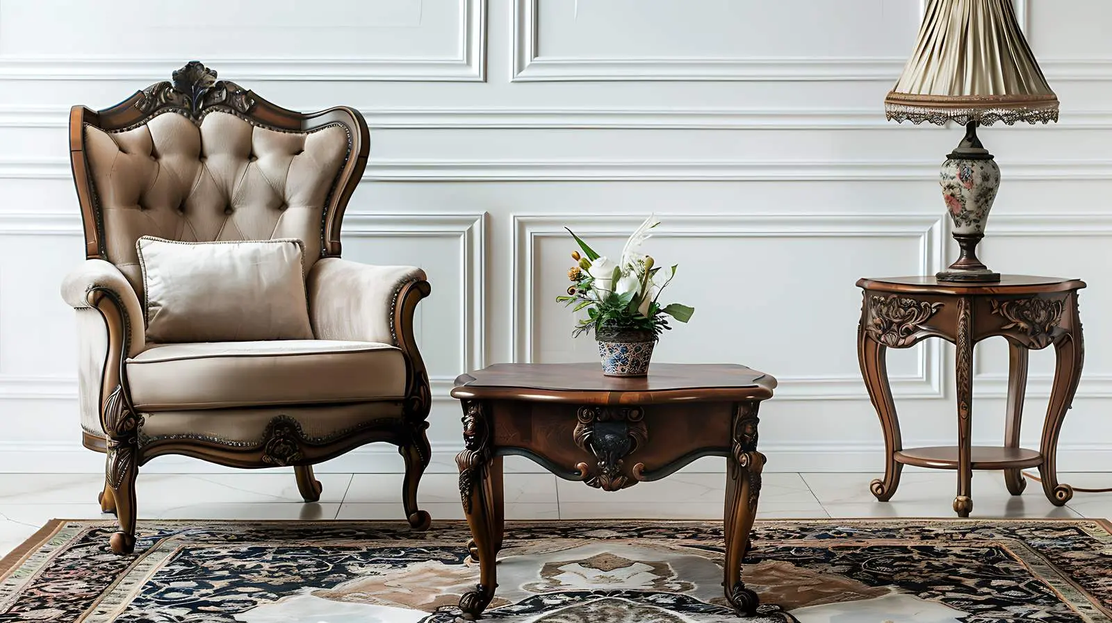 Elegant Wooden Coffee Table in Stylish Living Room — free download from Dotvec