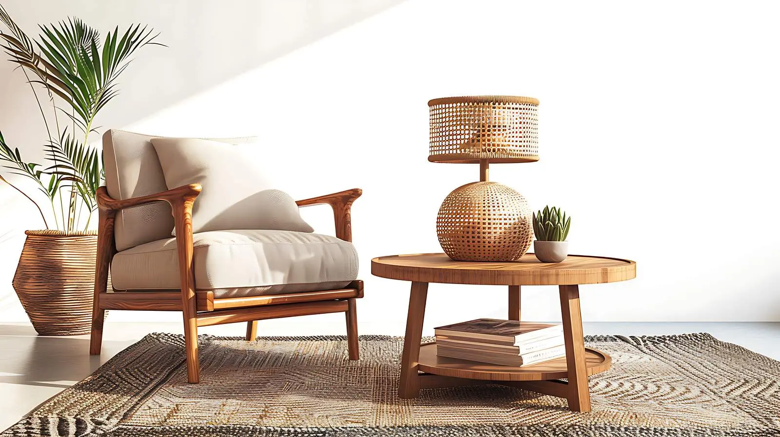 Elegant Wooden Coffee Table in Living Room — free download from Dotvec