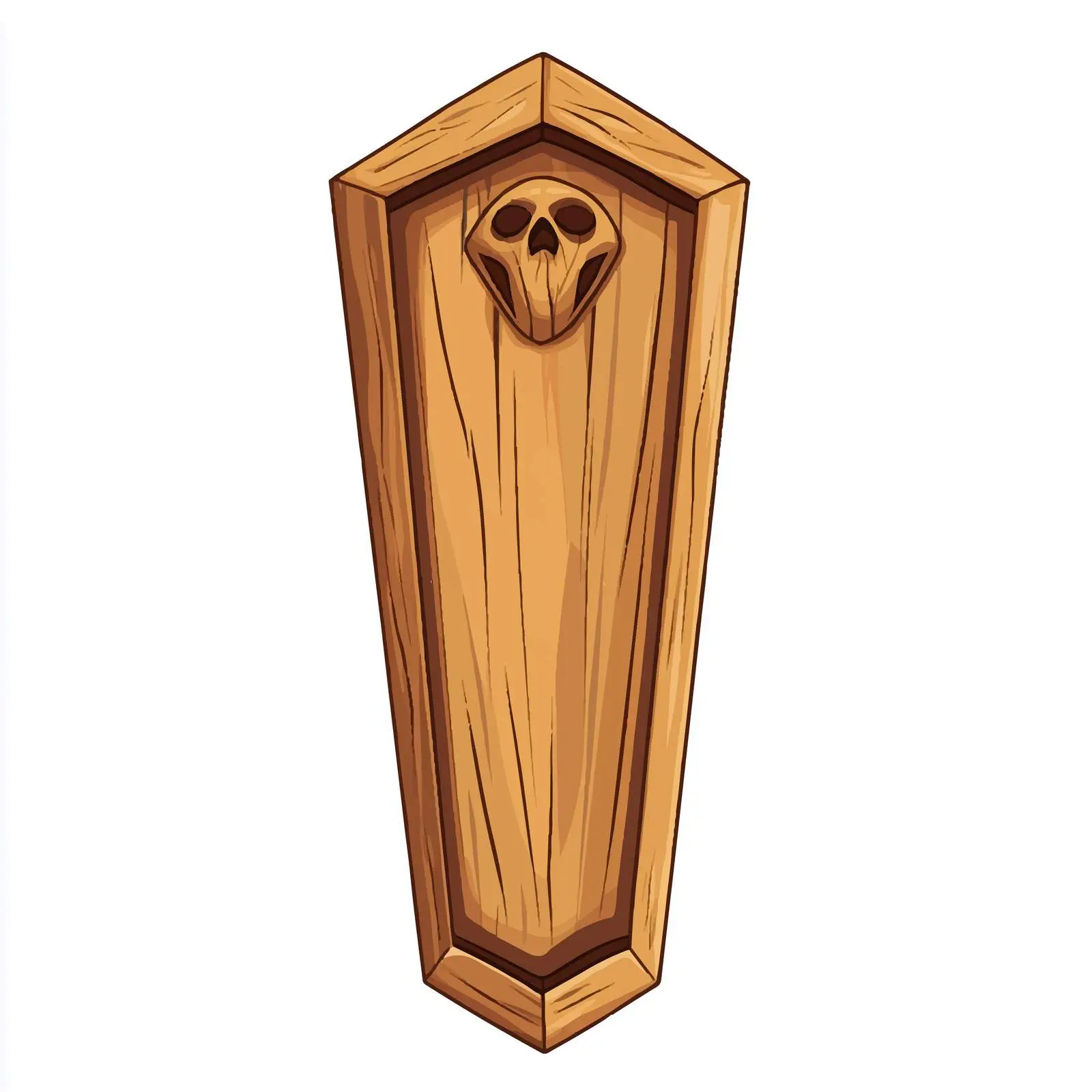 Flat Vector Illustration of a Wooden Coffin — free download from Dotvec