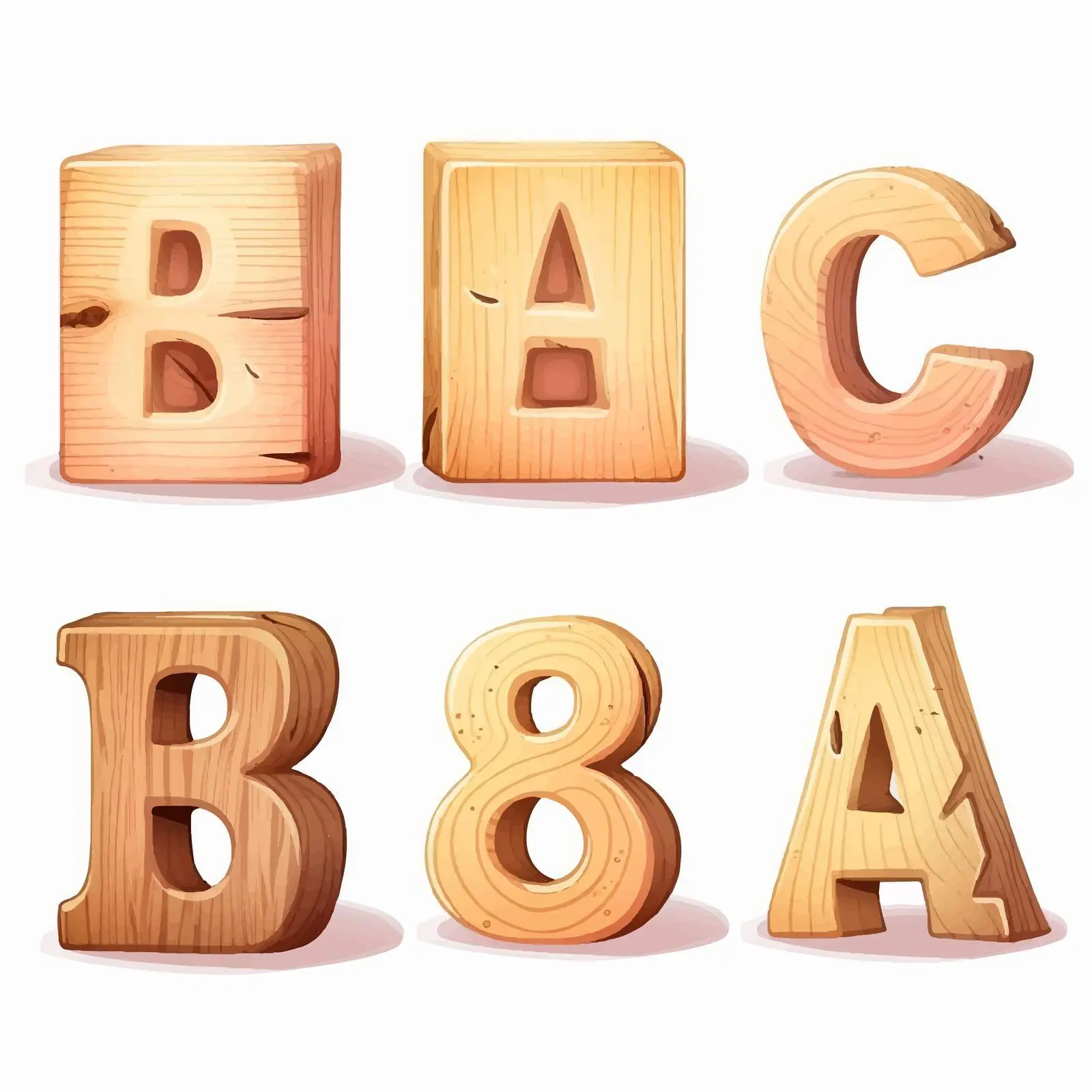 Classic Wooden Alphabet Cubes for Decor — free download from Dotvec