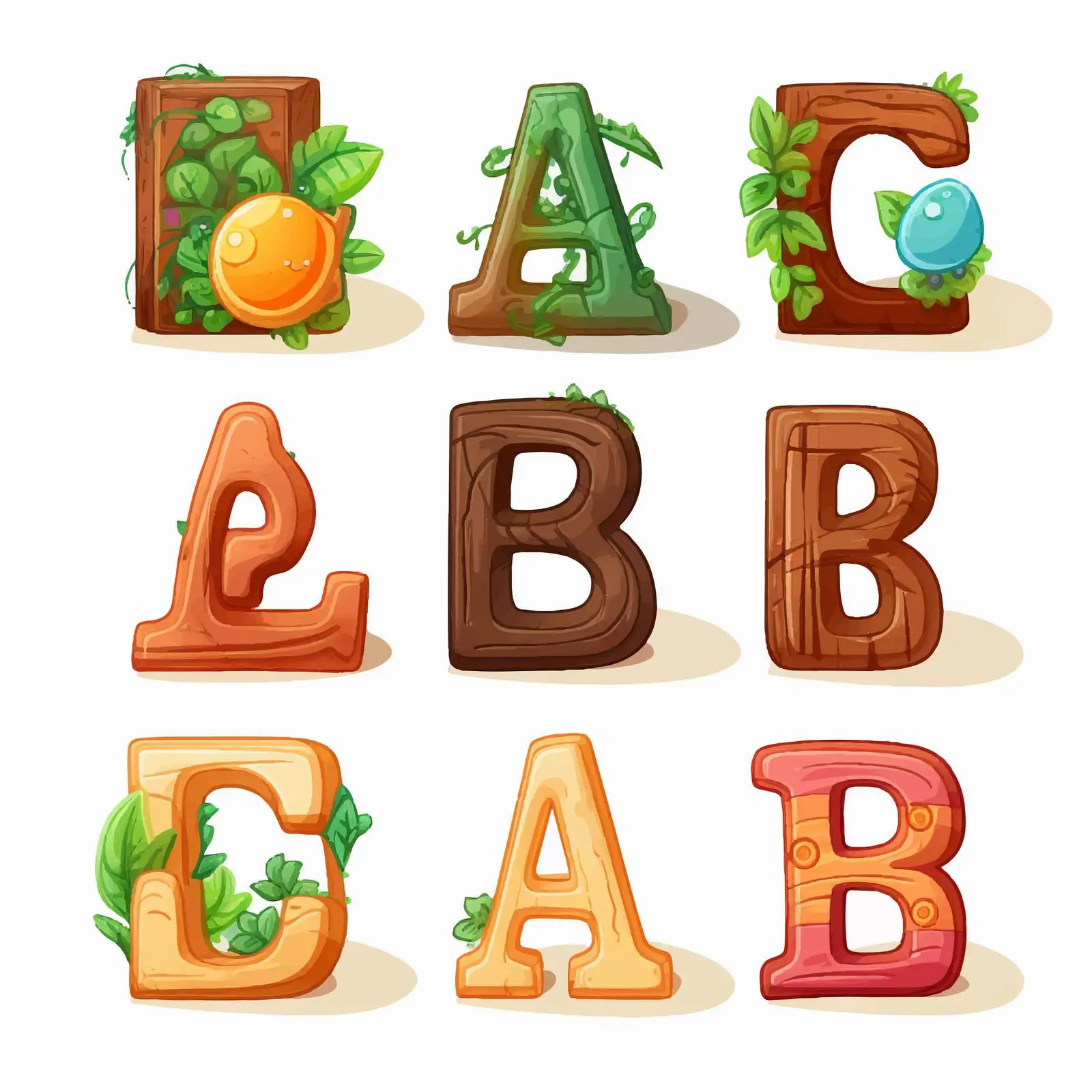 Classic ABC Wooden Cubes Decorations — free download from Dotvec