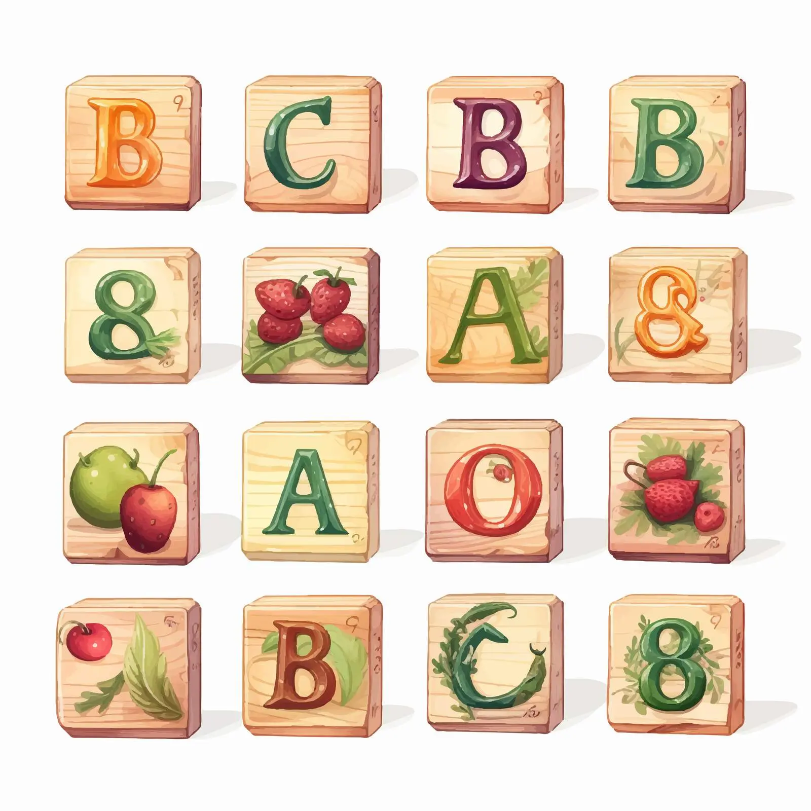 Classic Wooden ABC Cubes for Creative Decor – free visual education image from Dotvec