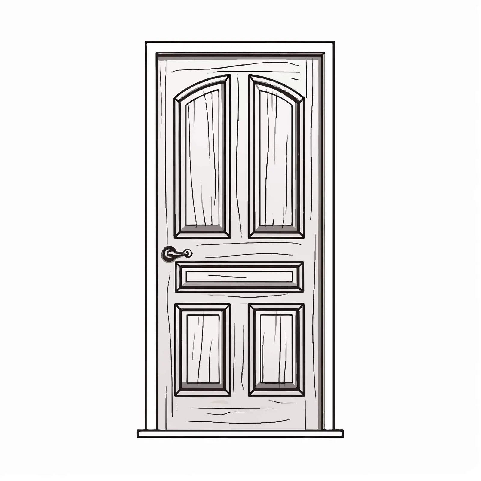 Cartoon Wooden Door Outline Vector Illustration — free download from Dotvec