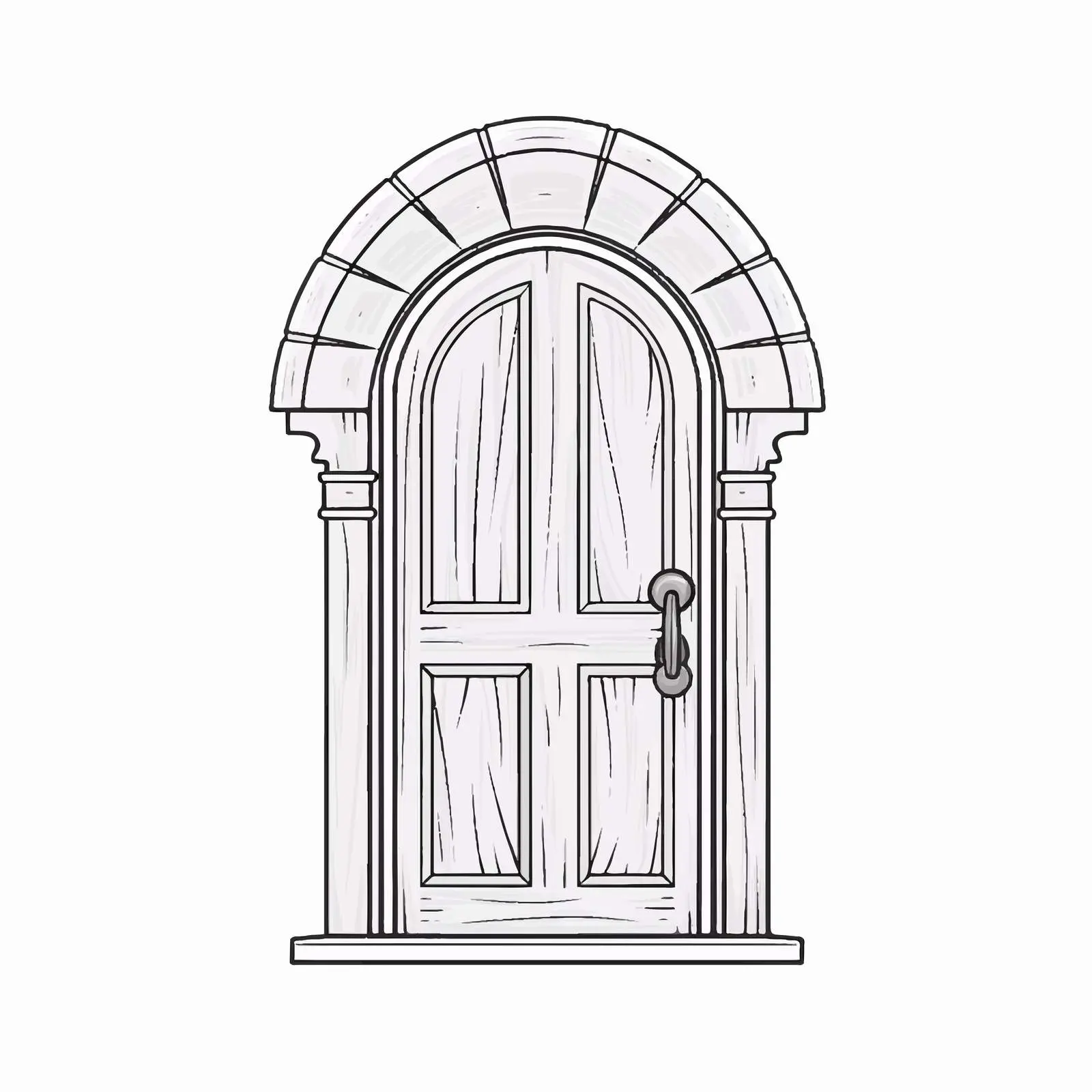 Cartoon Wooden Door Outline Vector Illustration – free outdoor design image from Dotvec