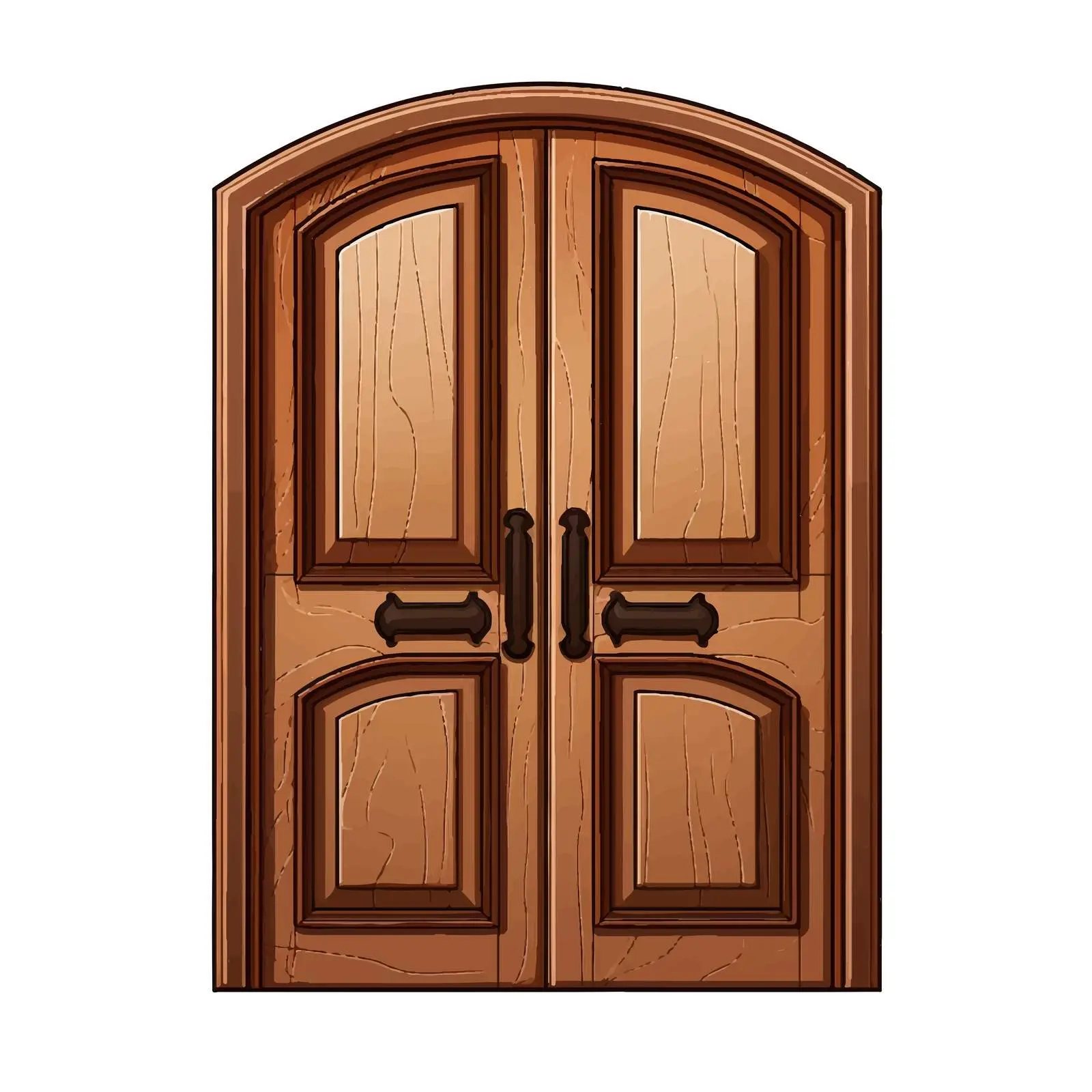 Cartoon Wooden Door Vector Illustration — free download from Dotvec
