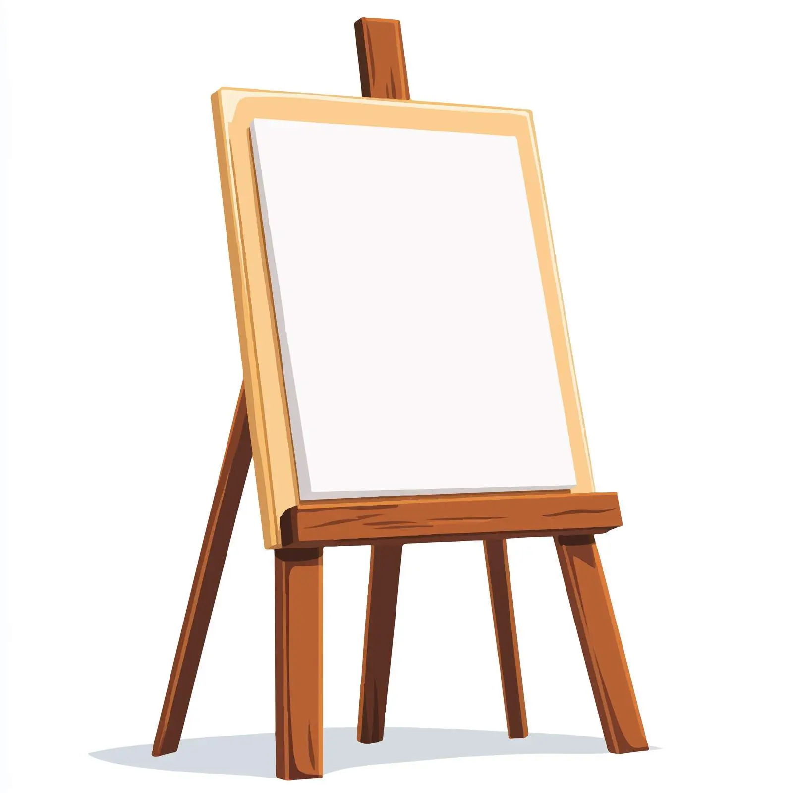 Wooden Easel with Blank Canvas Cartoon Vector — free download from Dotvec