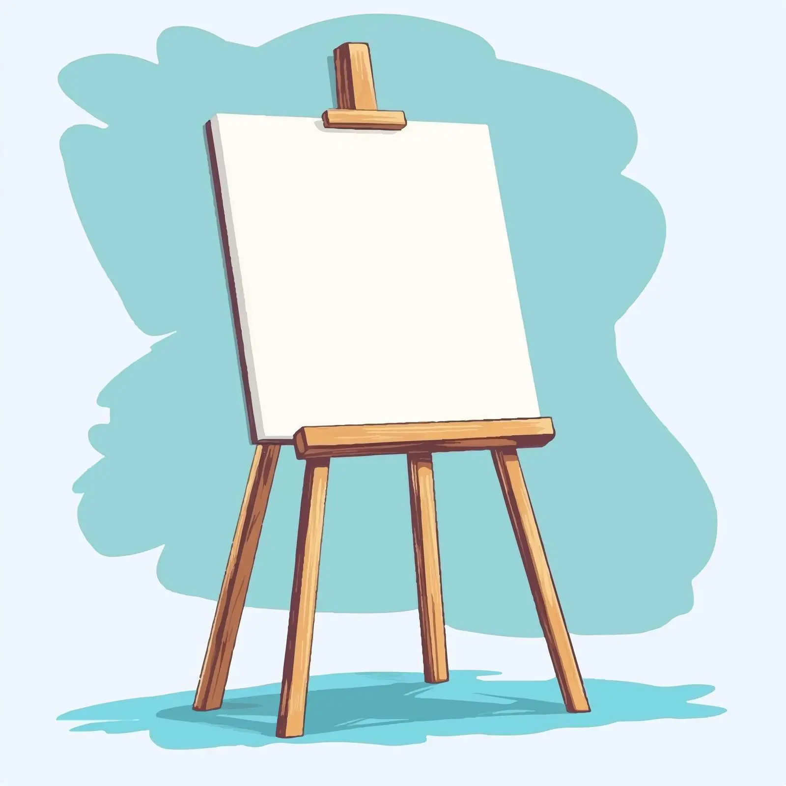 Cartoon Wooden Easel with Blank Canvas Vector — free download from Dotvec