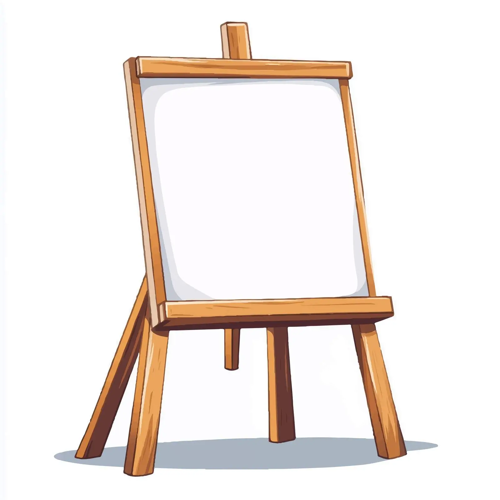 Cartoon Wooden Easel with Blank Canvas Vector — free download from Dotvec