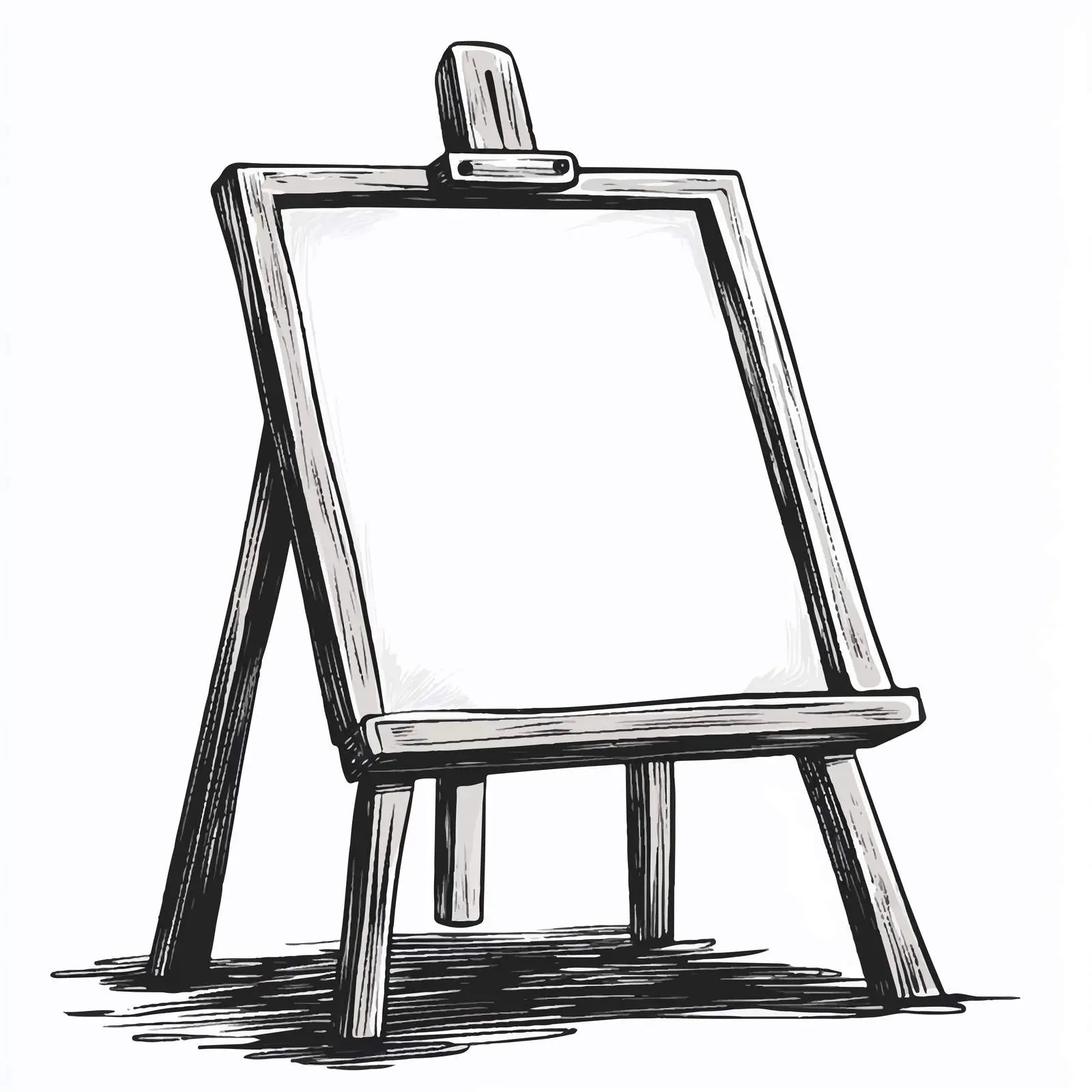 Cartoon Wooden Easel with Blank Canvas Vector — free download from Dotvec
