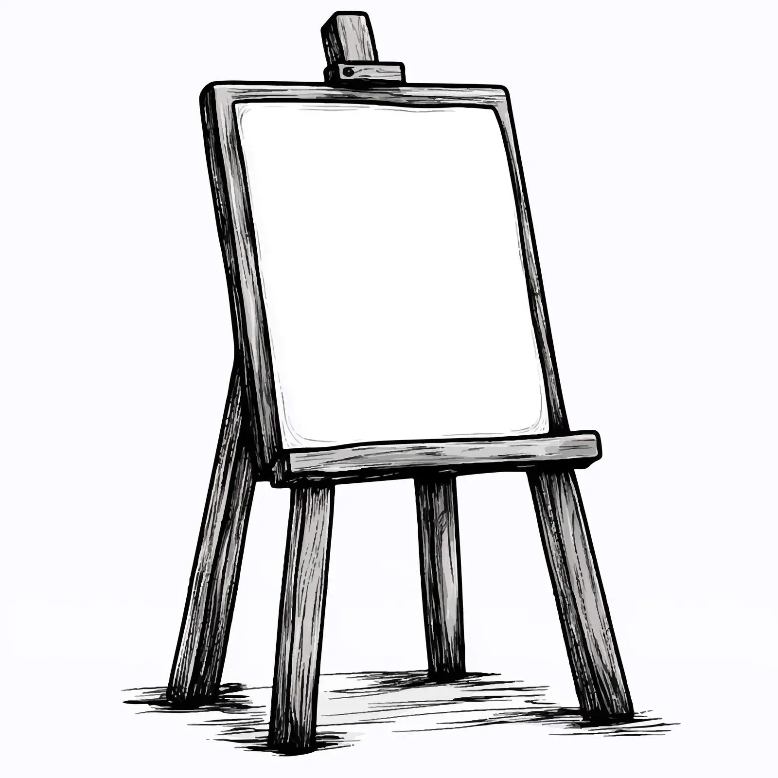 Cartoon Vector Wooden Easel with Blank Canvas — free download from Dotvec