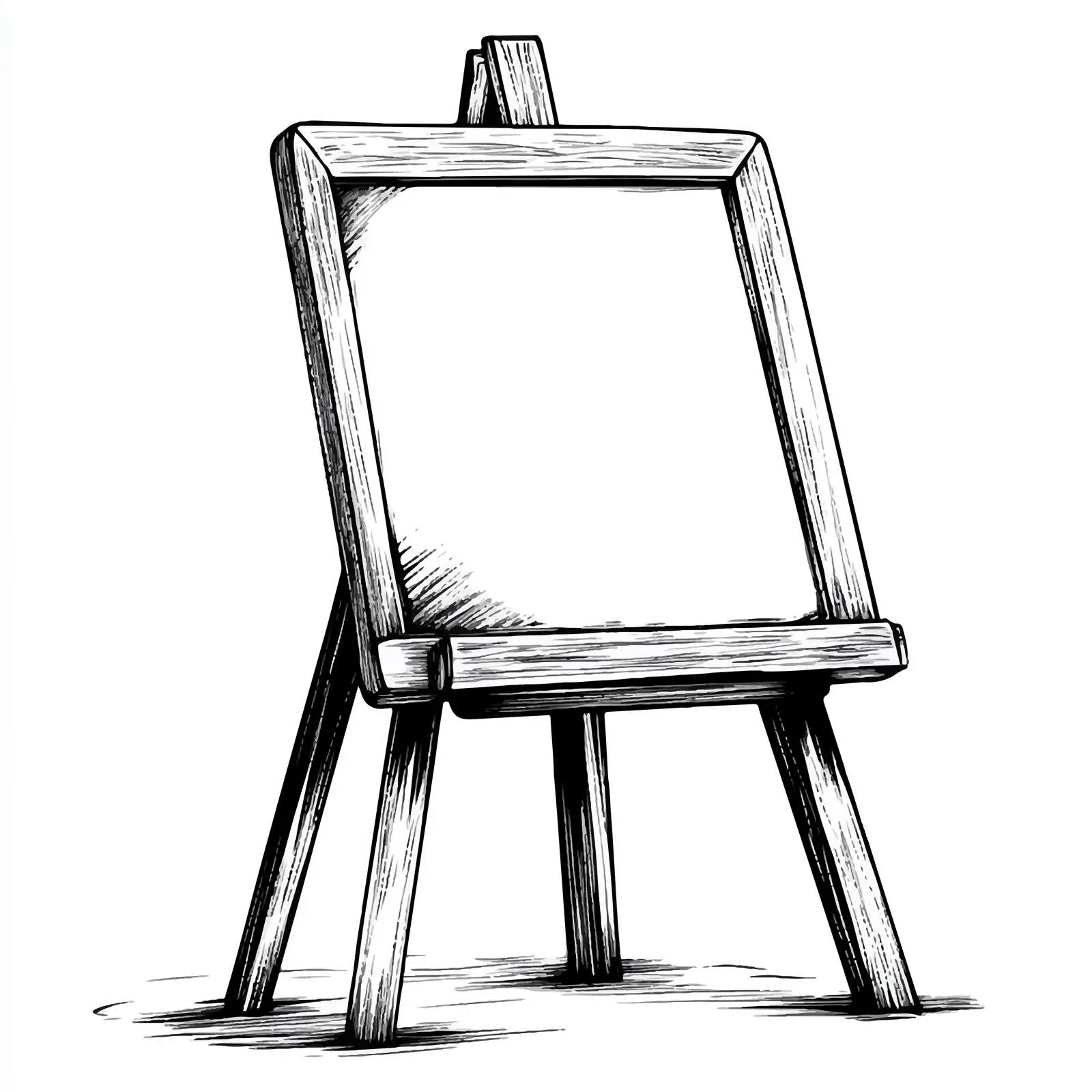 Cartoon Vector Wooden Easel with Blank Canvas — free download from Dotvec