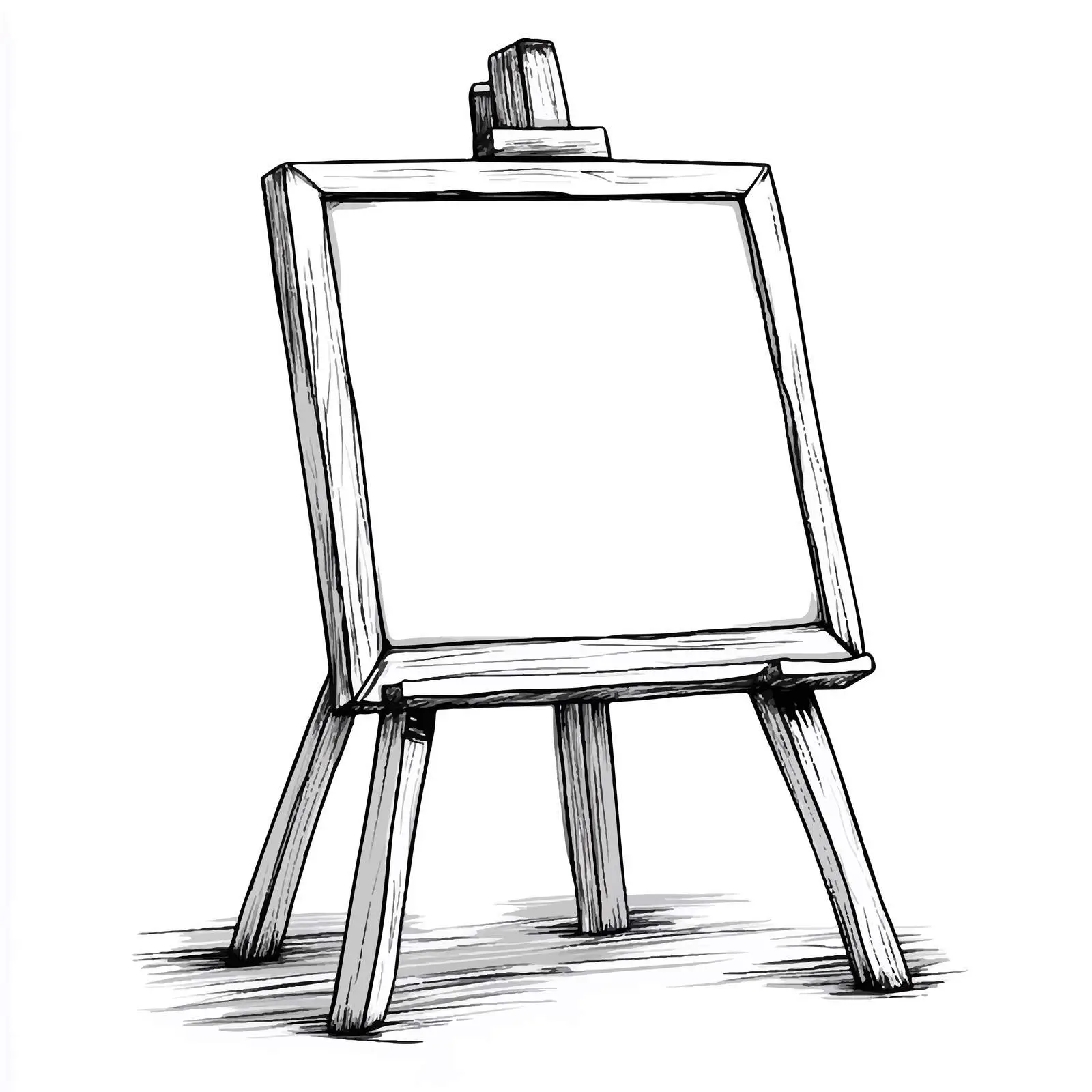 Wooden Easel with Blank Canvas Illustration — free download from Dotvec