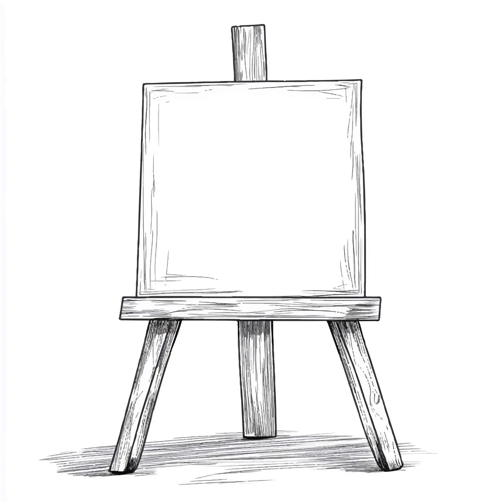 Wooden Easel with Blank Canvas Cartoon Vector — free download from Dotvec