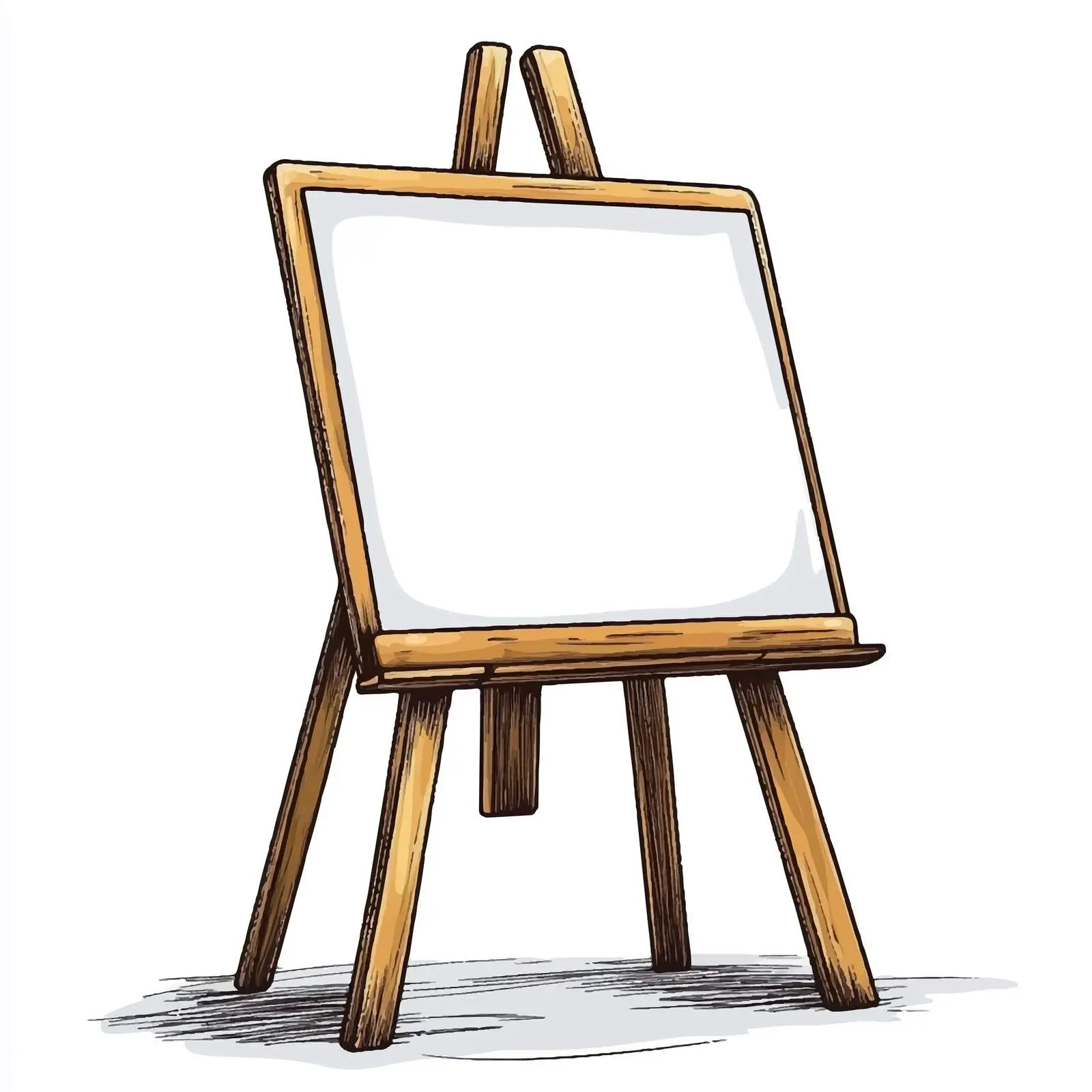 Wooden Easel with Blank Canvas Illustration — free download from Dotvec