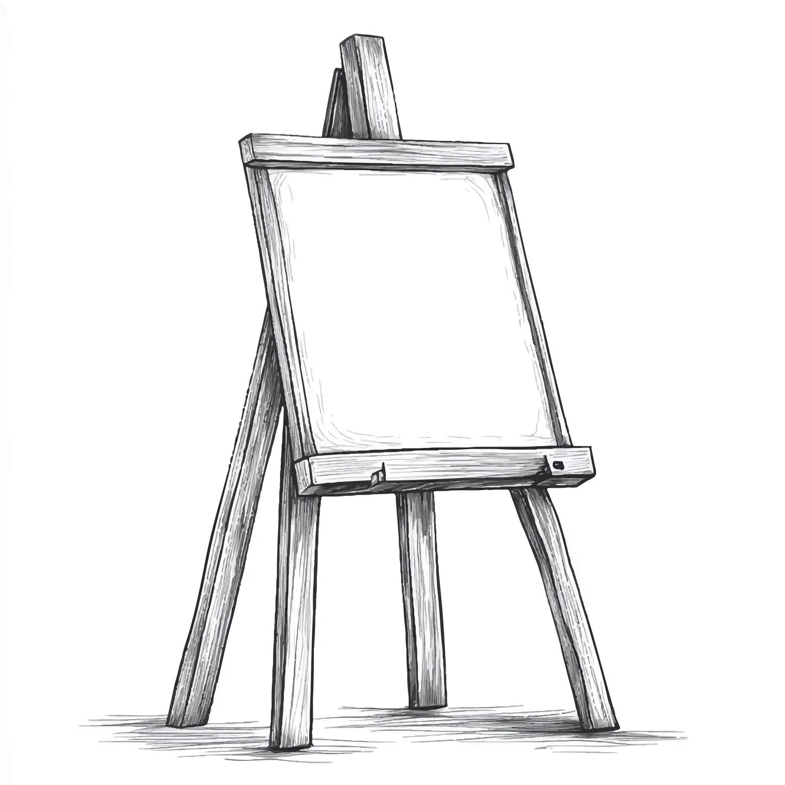 Cartoon Wooden Easel with Blank Canvas Vector — free download from Dotvec