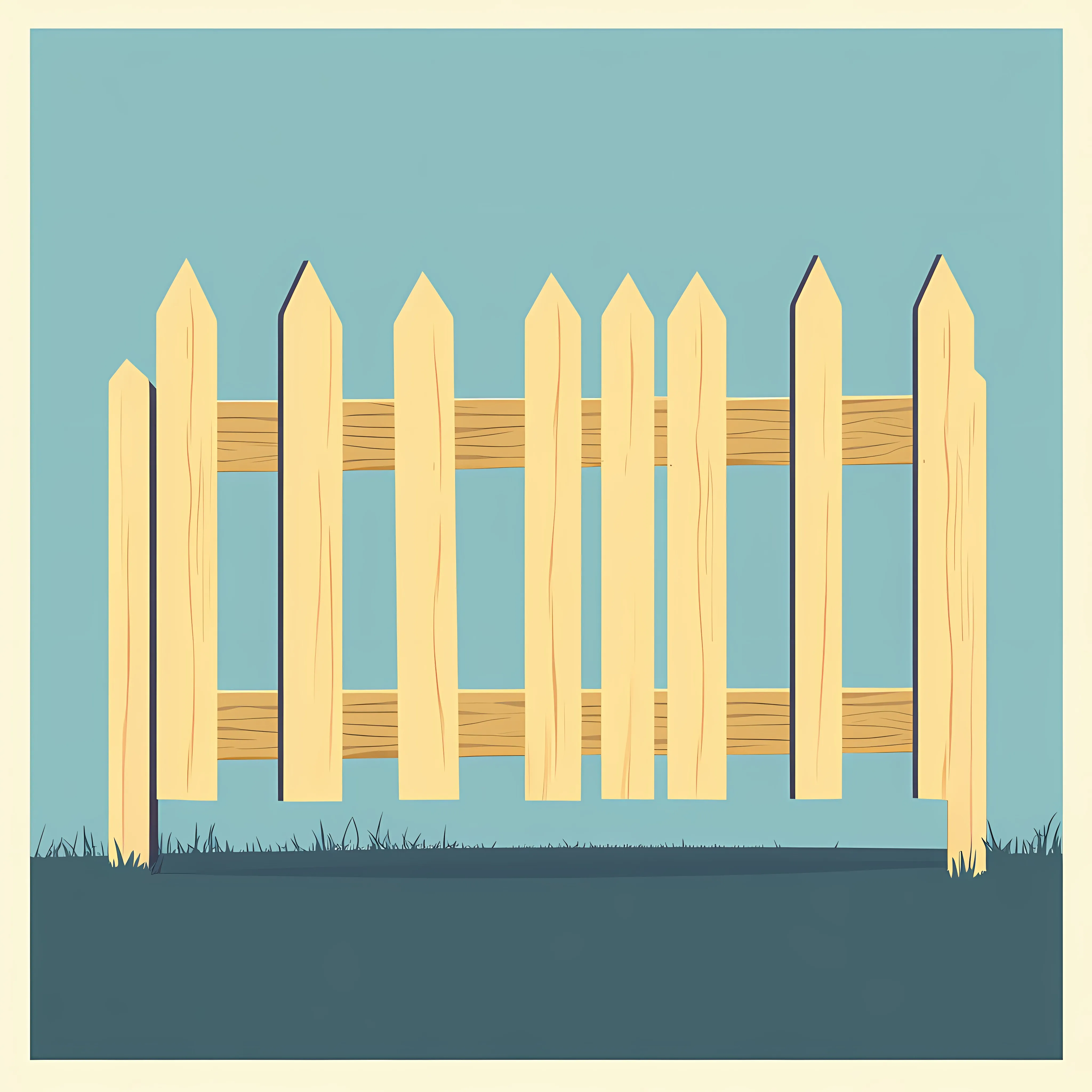 Wooden Fence Flat Vector Illustration — free download from Dotvec
