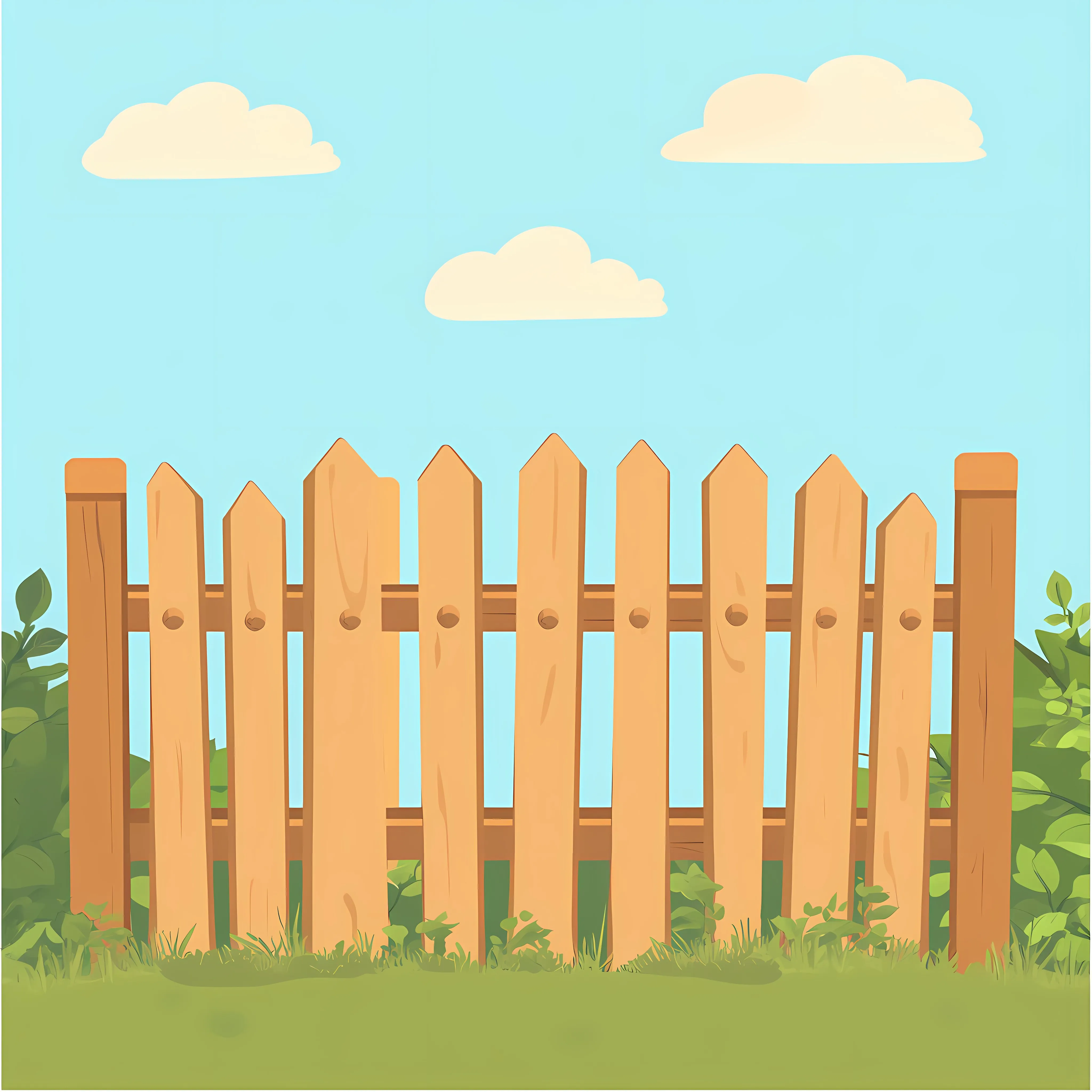 Flat Vector Illustration of Wooden Fence — free download from Dotvec