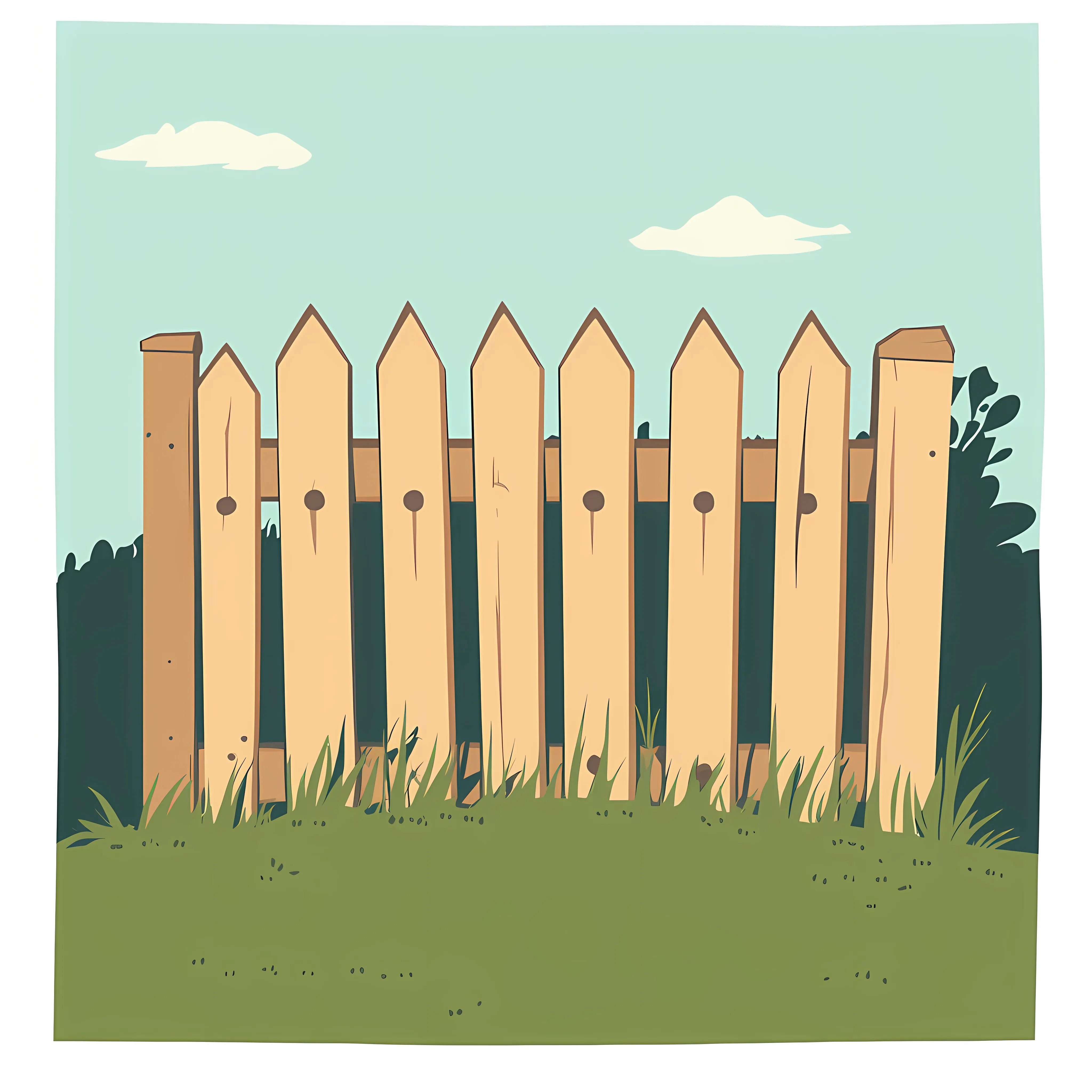 Wooden Fence Vector Illustration in Frame — free download from Dotvec