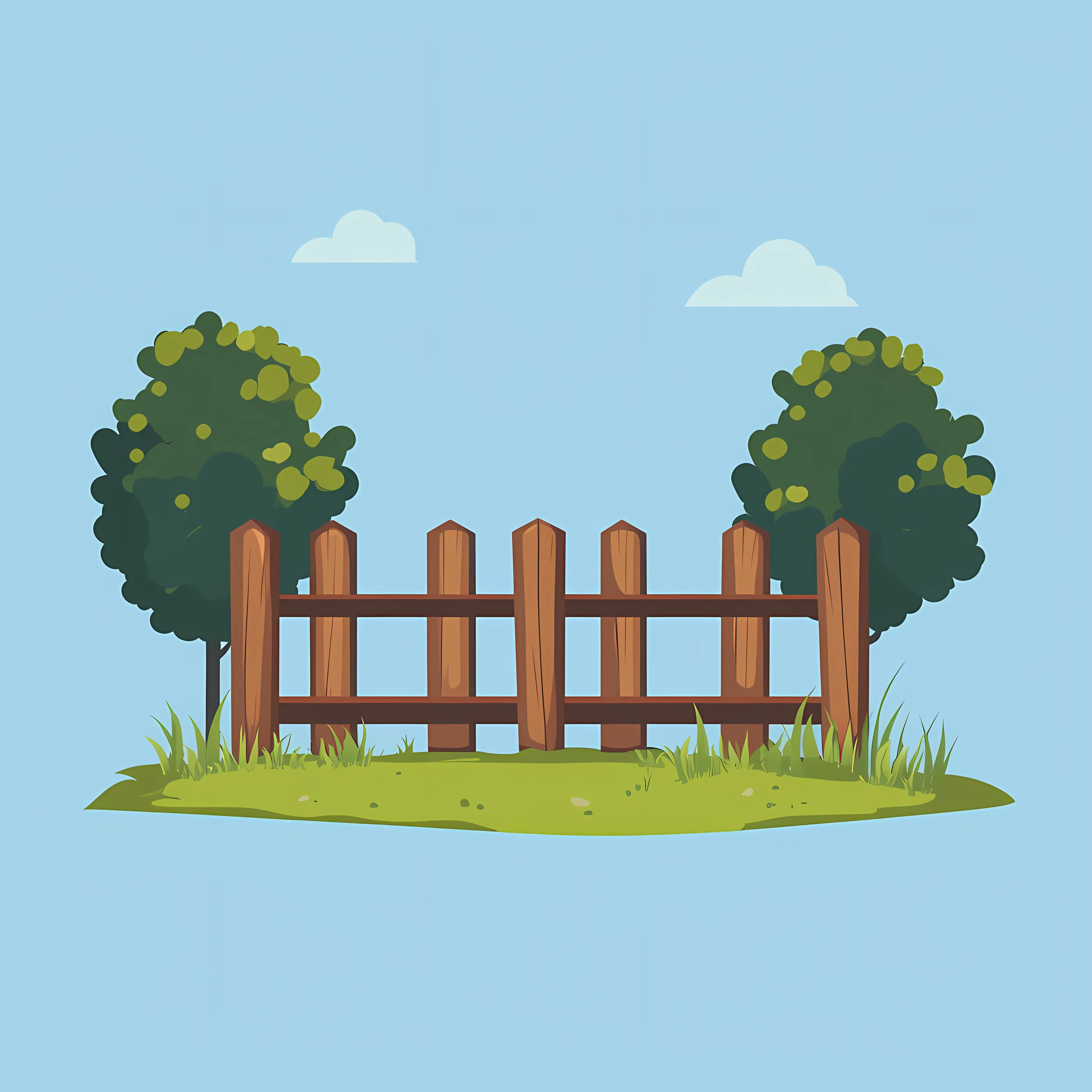 Flat Vector Illustration of Wooden Fence in Frame — free download from Dotvec