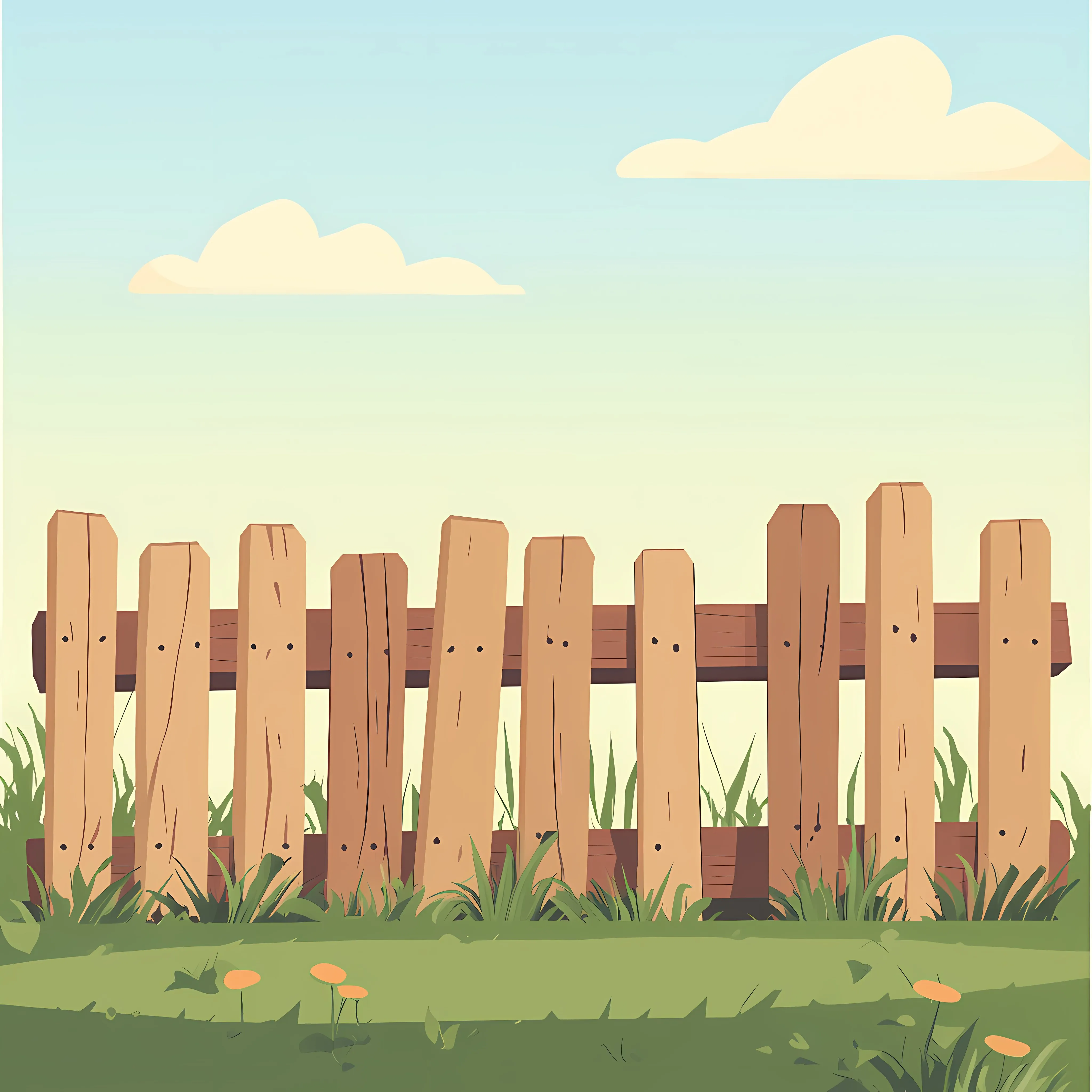 Wooden Fence Vector Illustration in Frame — free download from Dotvec