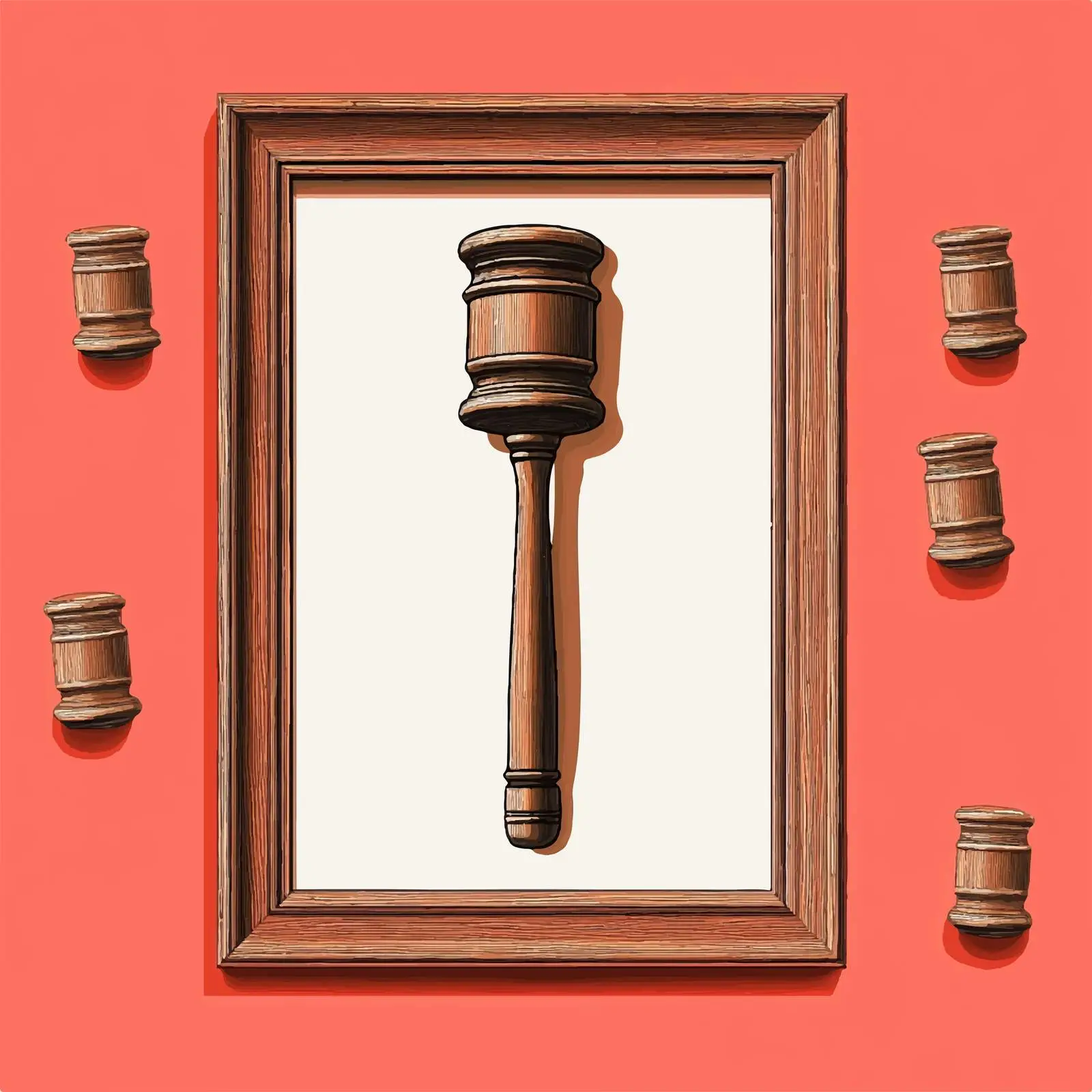 Wooden Gavel Vector Illustration on White Background – free evidence image from Dotvec