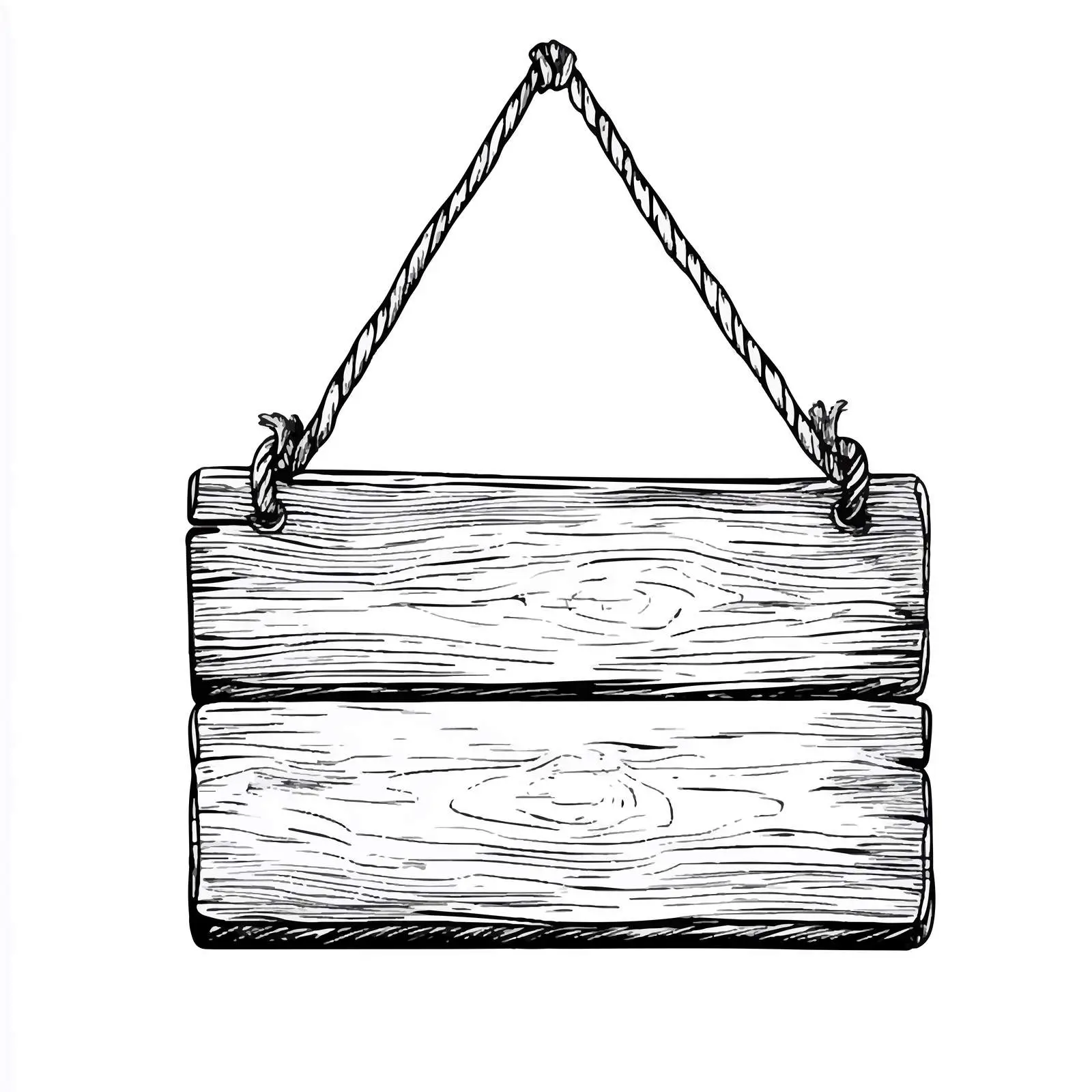 Wooden Hanging Placard Cartoon Vector Illustration — free download from Dotvec