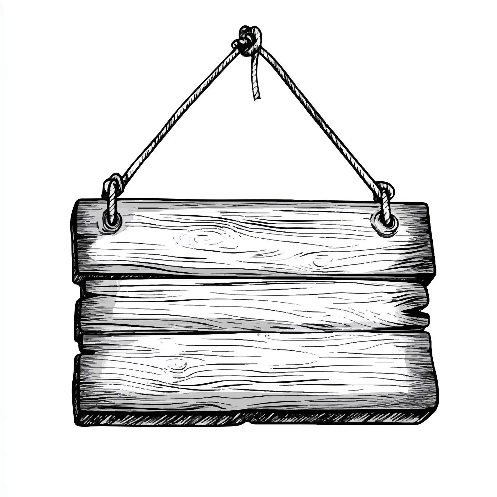 Wooden Hanging Placard Cartoon Illustration — free download from Dotvec