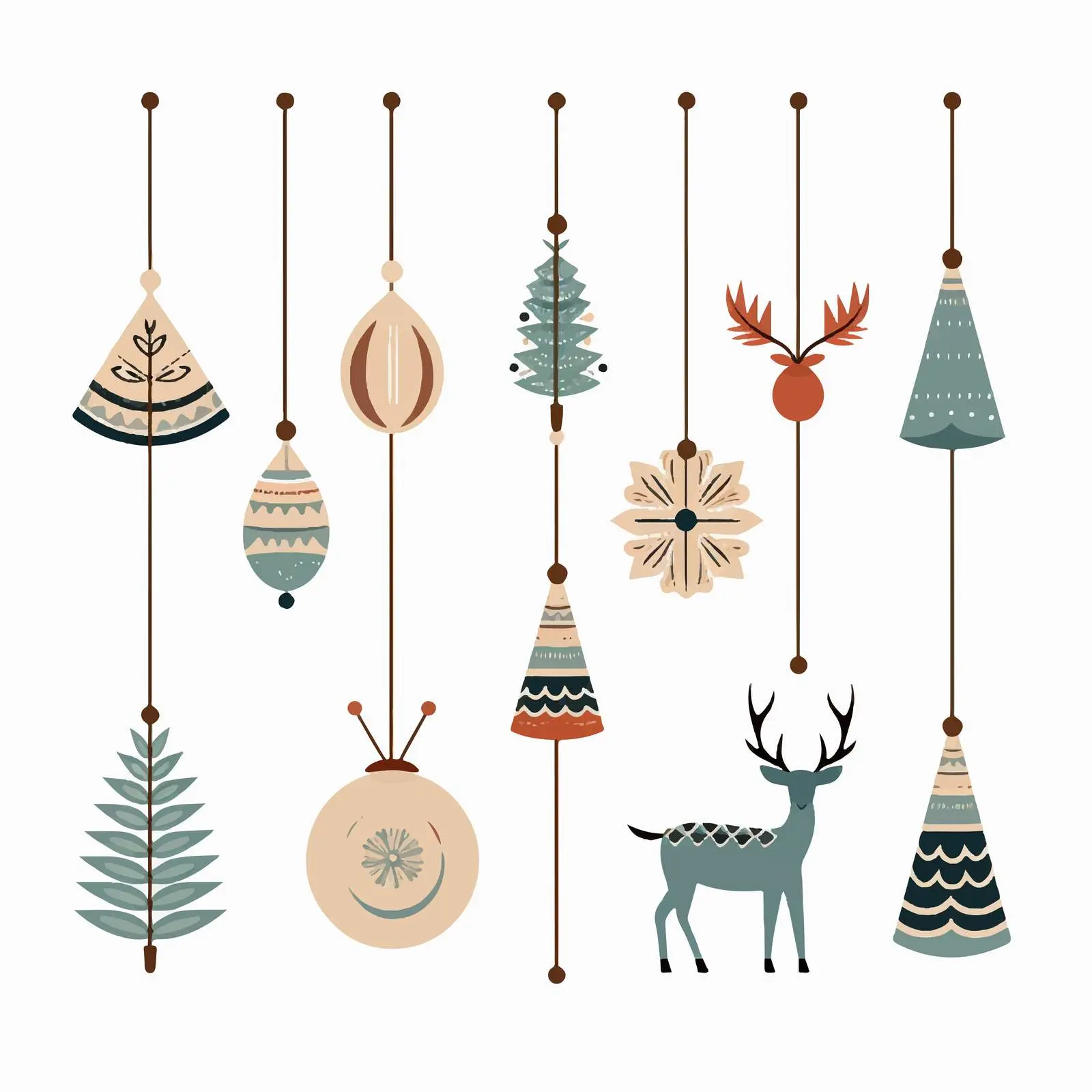 Wooden Hanging Toys for Christmas Decoration — free download from Dotvec