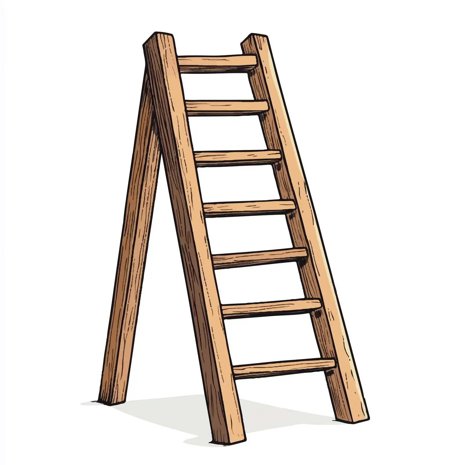 Hand Drawn Wooden Ladder Cartoon Vector Illustration — free download from Dotvec