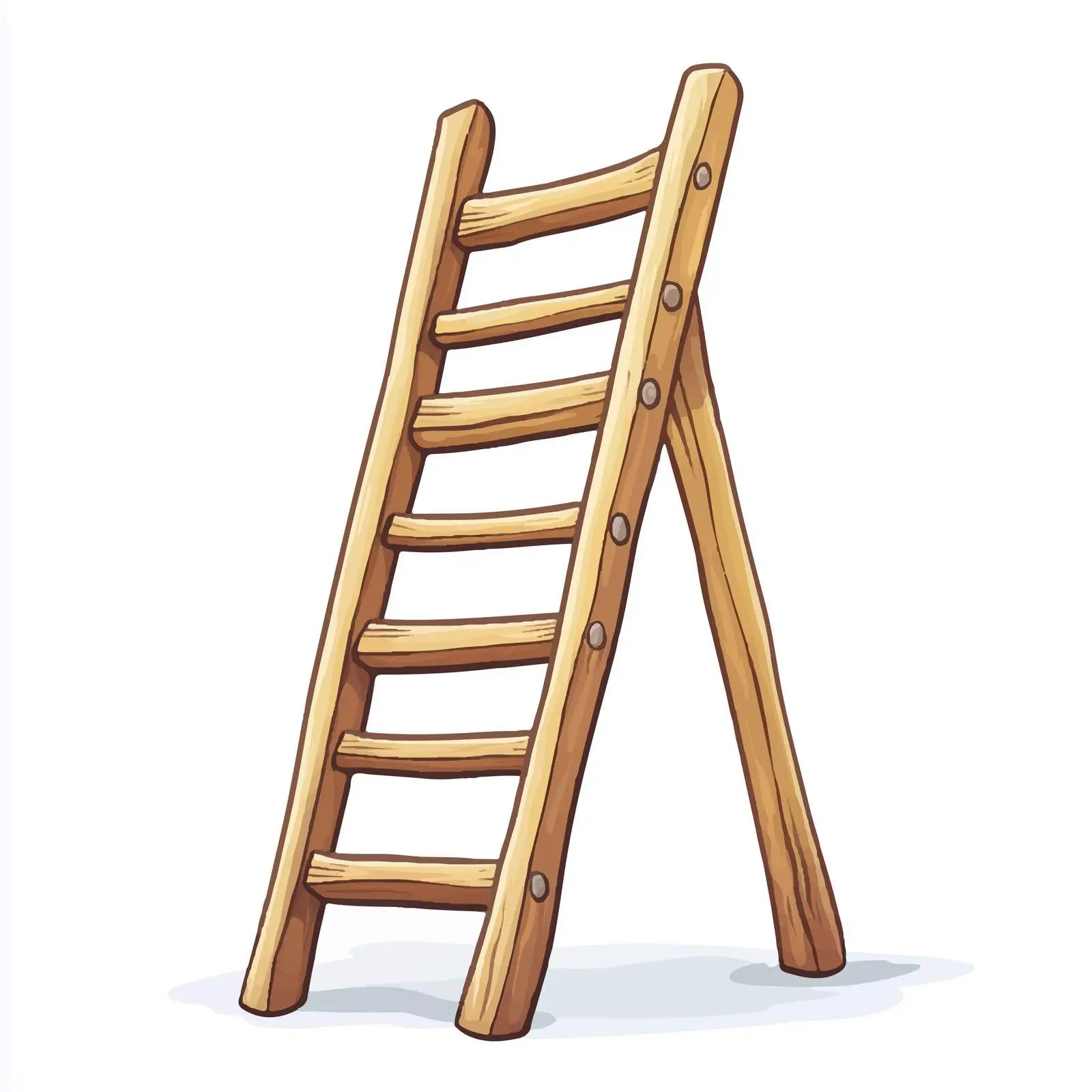 Hand-Drawn Cartoon Wooden Ladder Vector Illustration — free download from Dotvec