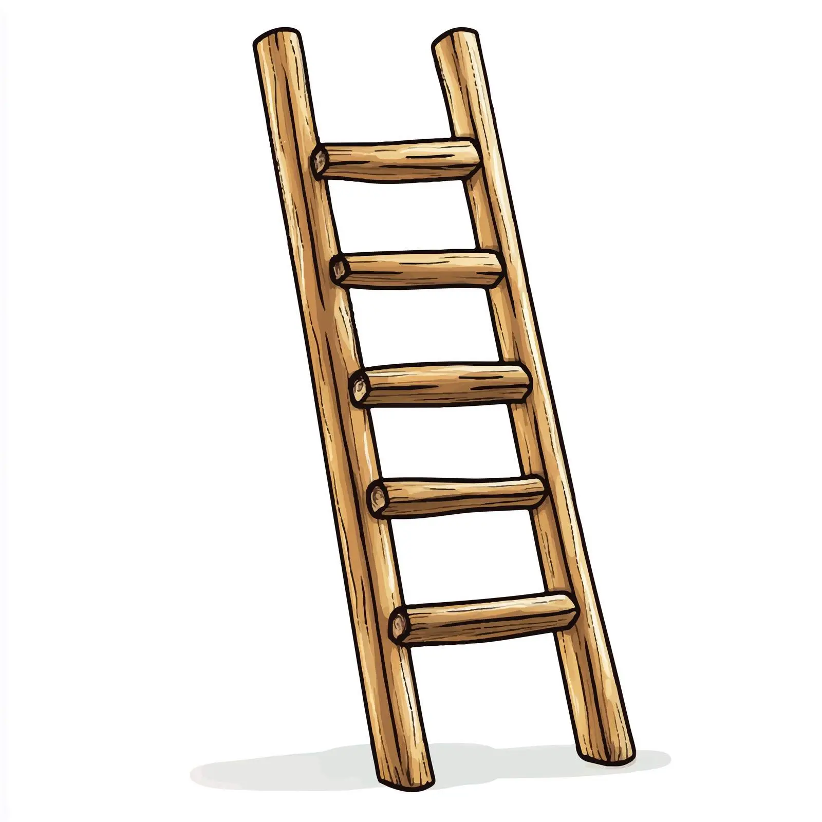 Hand-Drawn Cartoon Wooden Ladder Vector Illustration — free download from Dotvec