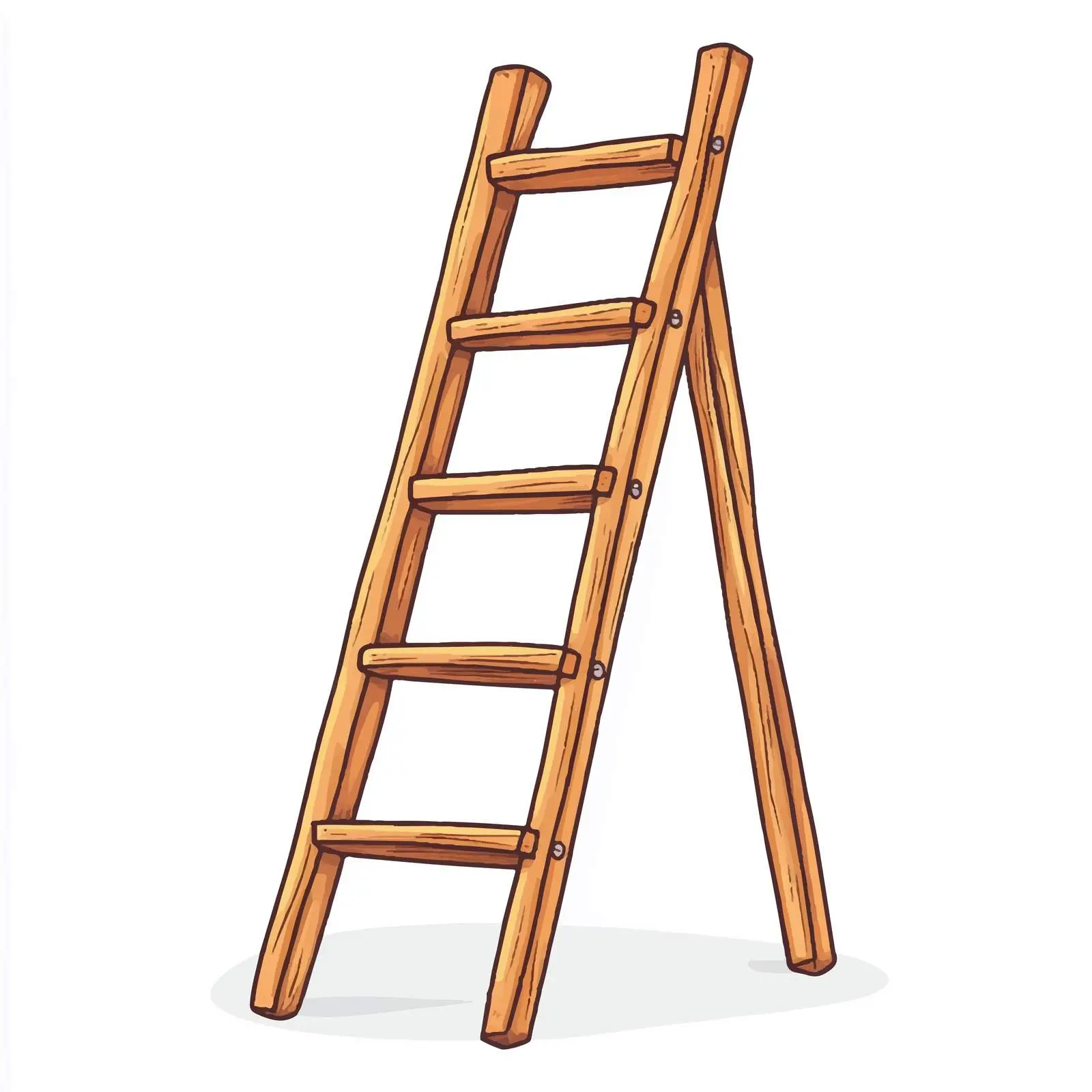 Hand-Drawn Cartoon Wooden Ladder Vector Illustration — free download from Dotvec