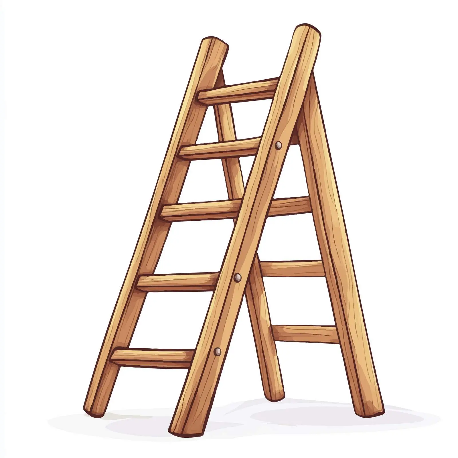 Hand-Drawn Cartoon Wooden Ladder Vector Illustration — free download from Dotvec