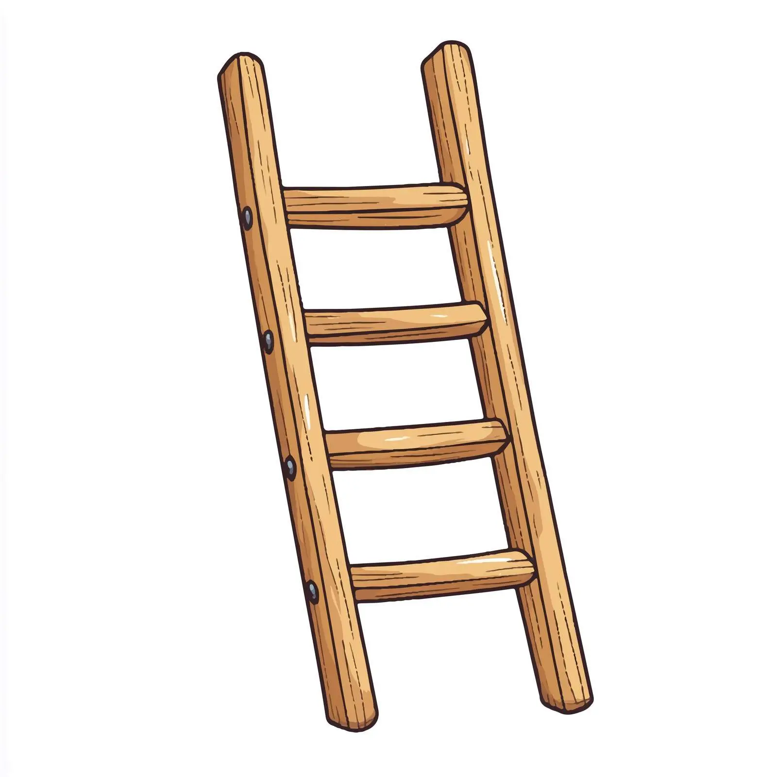 Hand-Drawn Wooden Ladder Cartoon Vector Illustration — free download from Dotvec