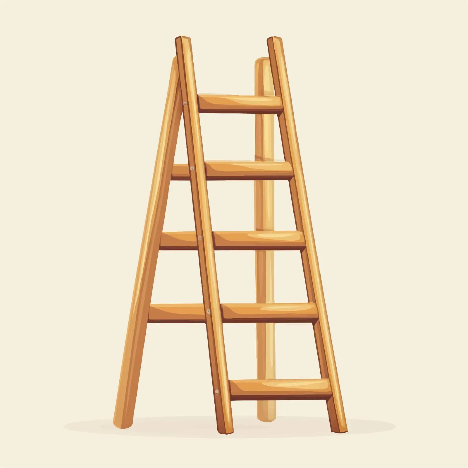 Flat Vector Illustration of Wooden Ladder — free download from Dotvec