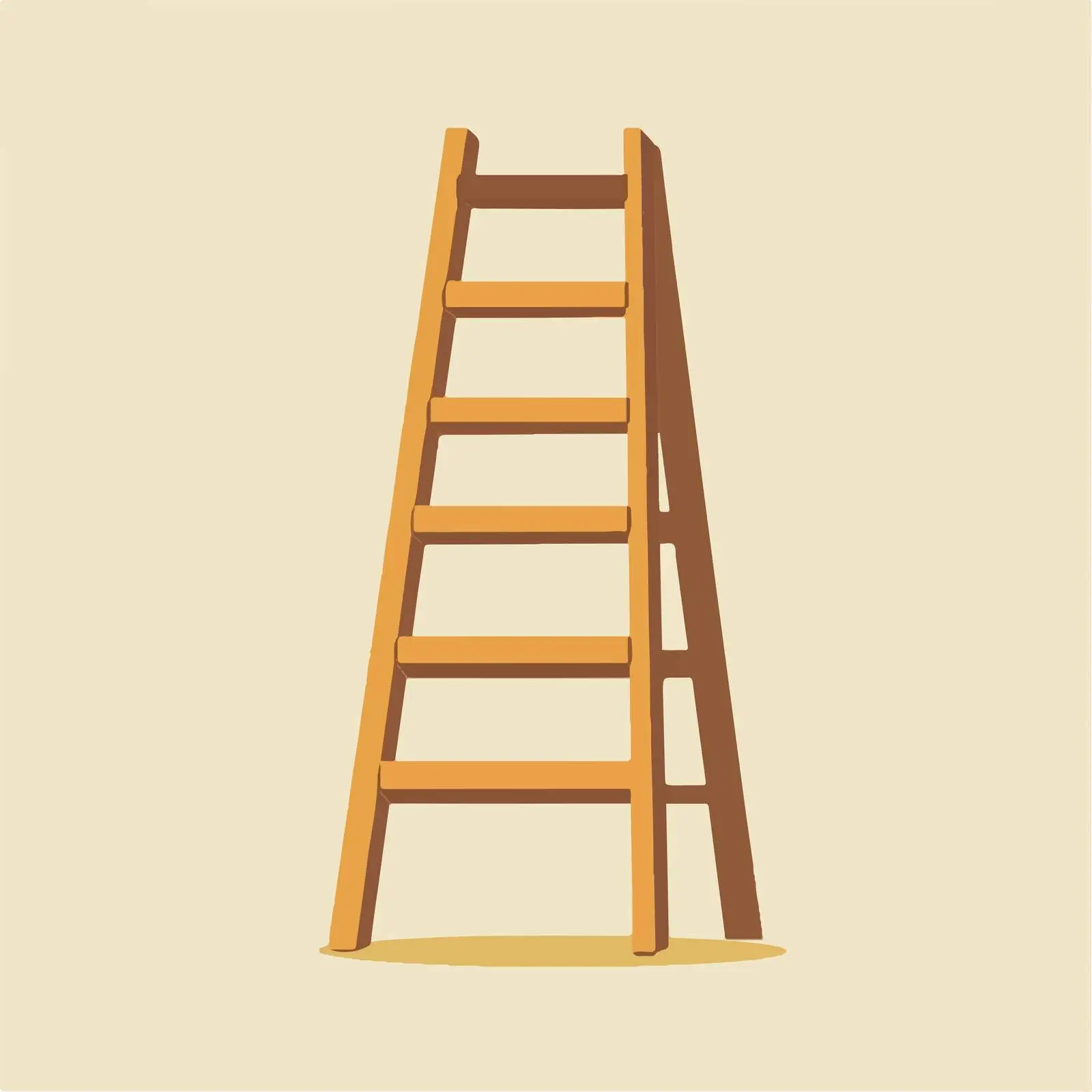 Flat Vector Illustration of Wooden Ladder – free scalable art image from Dotvec