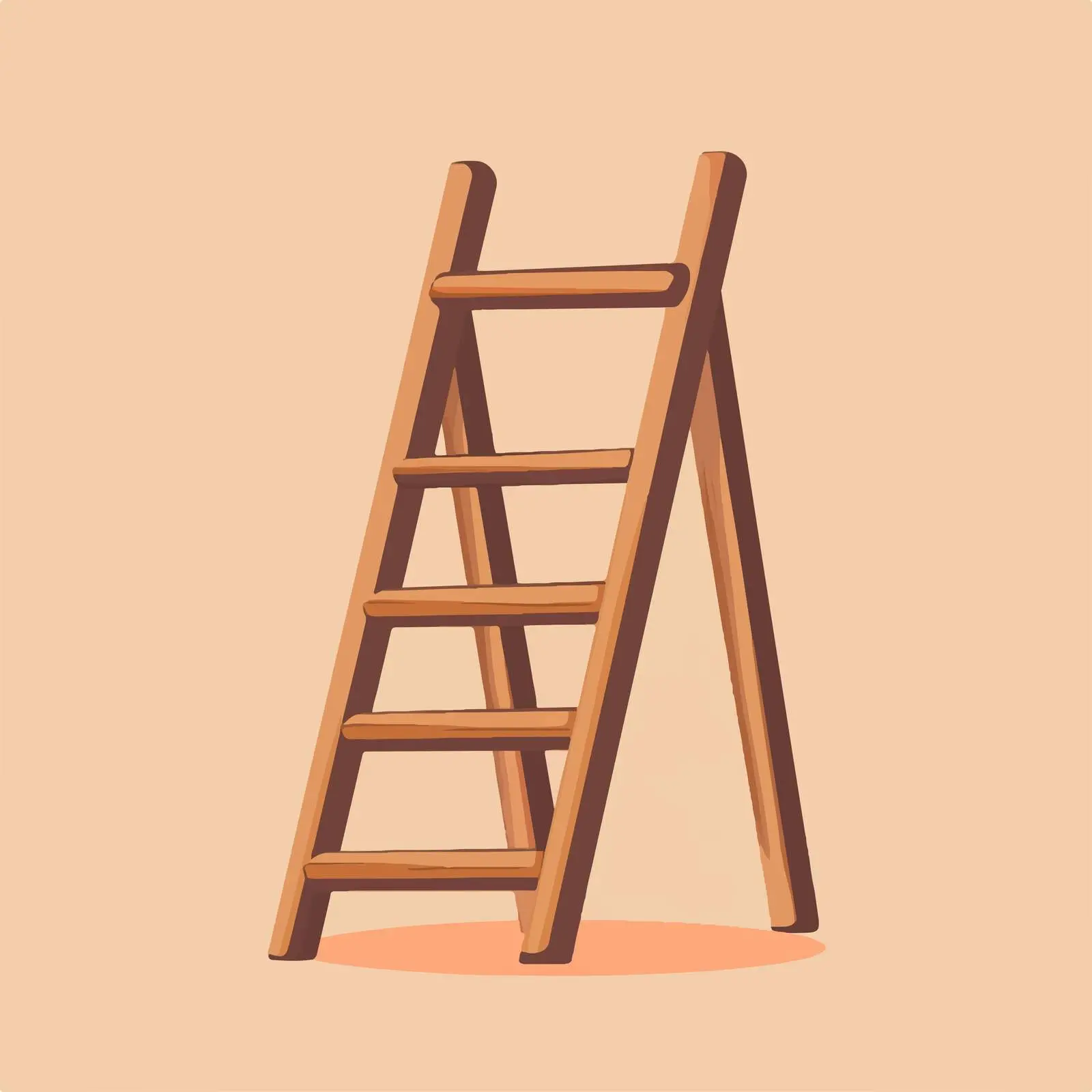Flat Vector Illustration of Wooden Ladder — free download from Dotvec