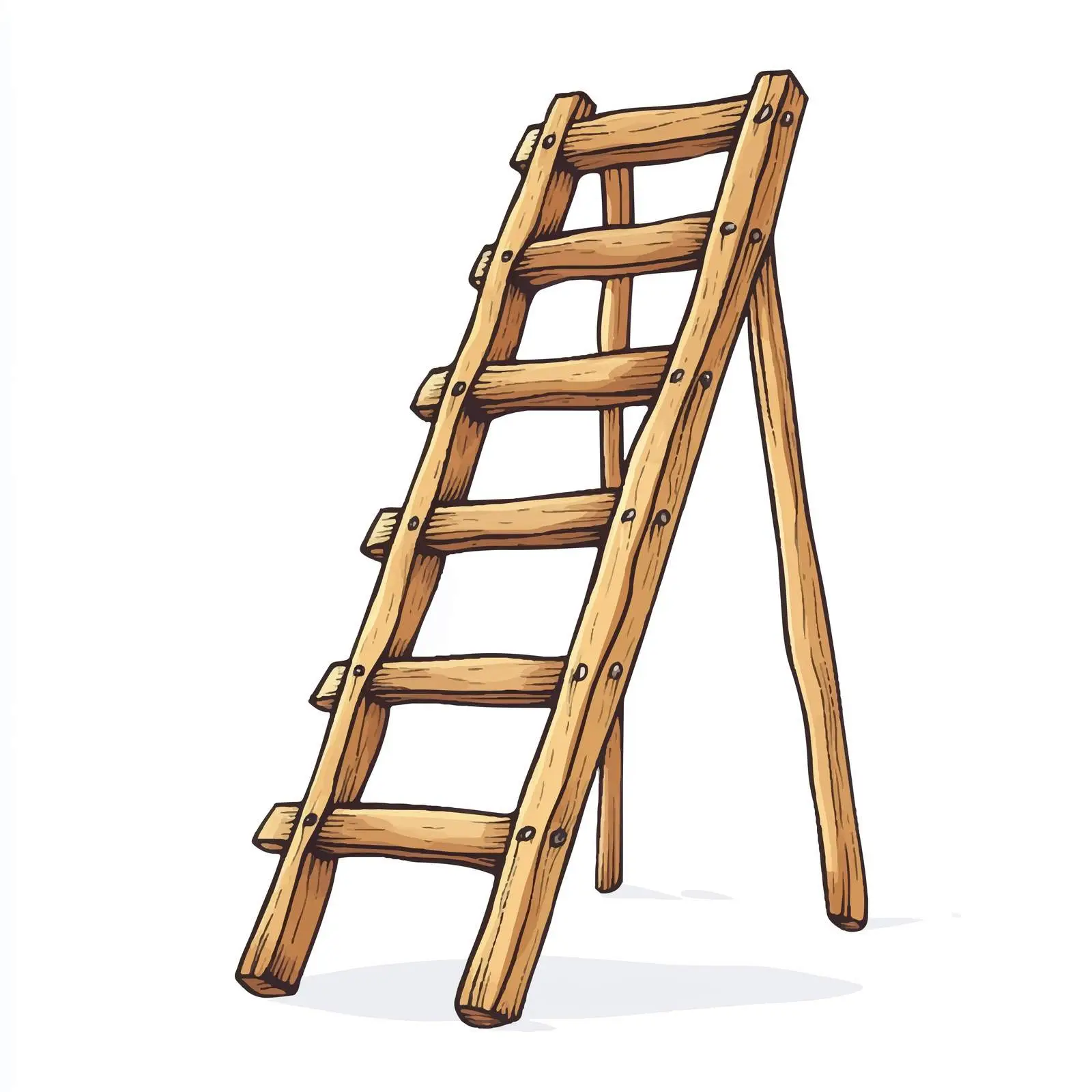 Cartoon Wooden Ladder and Stair Vector Illustration — free download from Dotvec