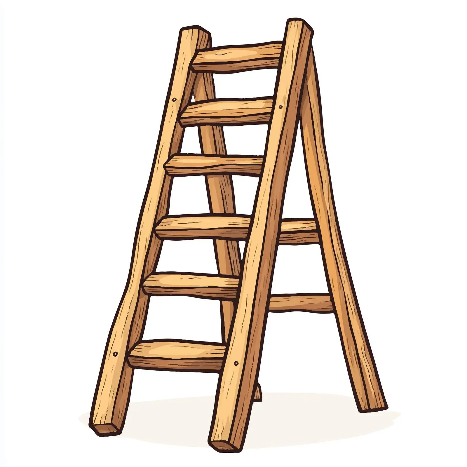 Cartoon Wooden Ladder and Stair Vector Illustration — free download from Dotvec