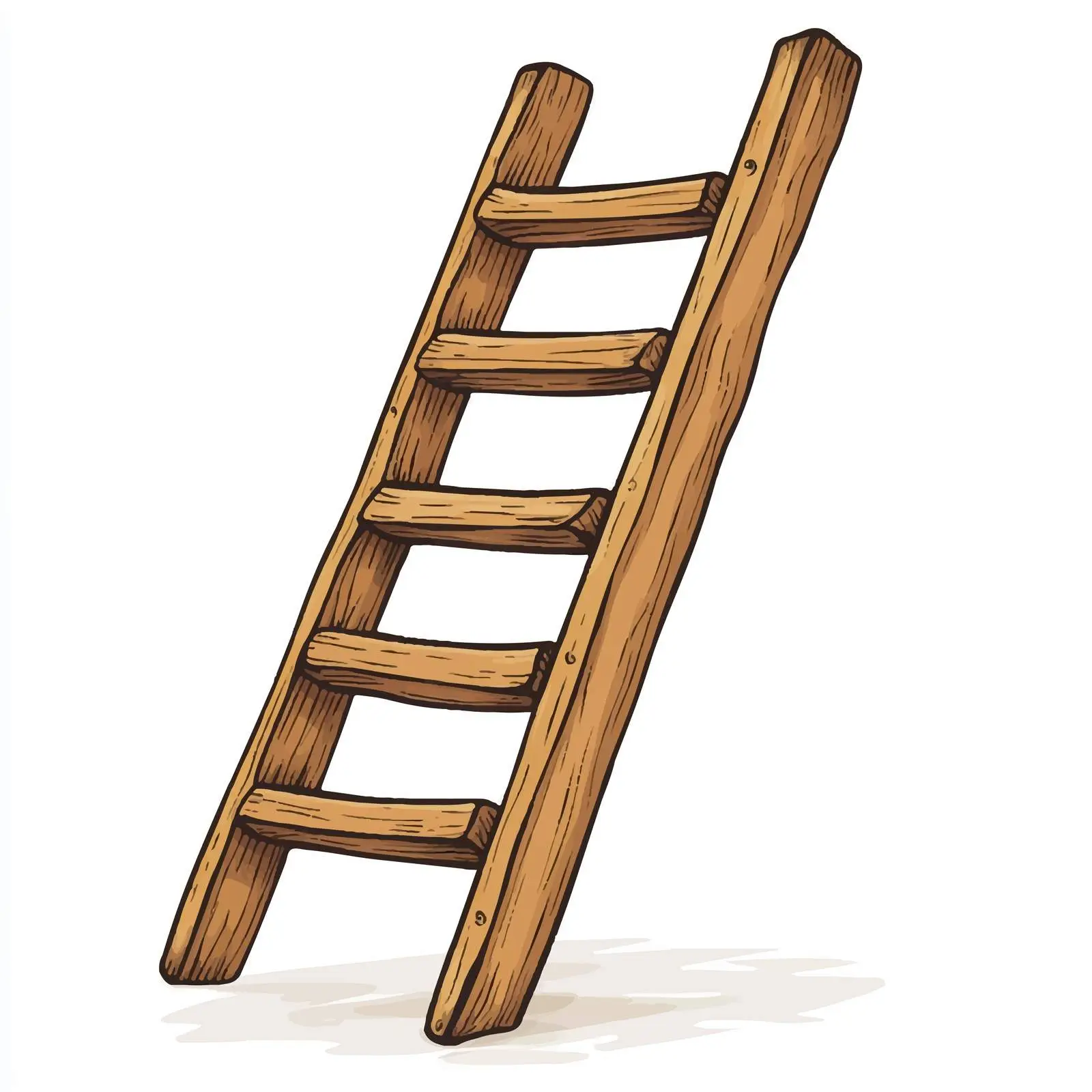 Cartoon Wooden Ladder and Stair Vector Illustration — free download from Dotvec