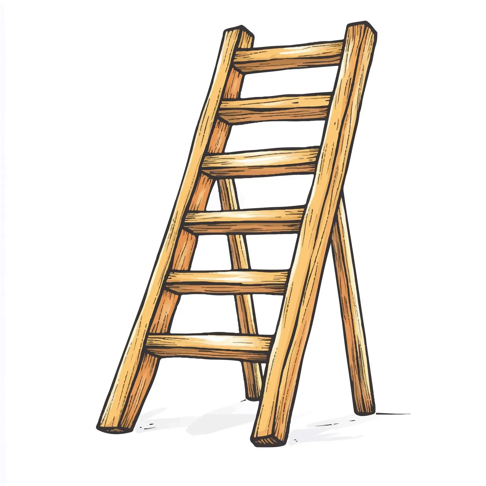 Cartoon Wooden Ladder and Stair Vector Illustration — free download from Dotvec