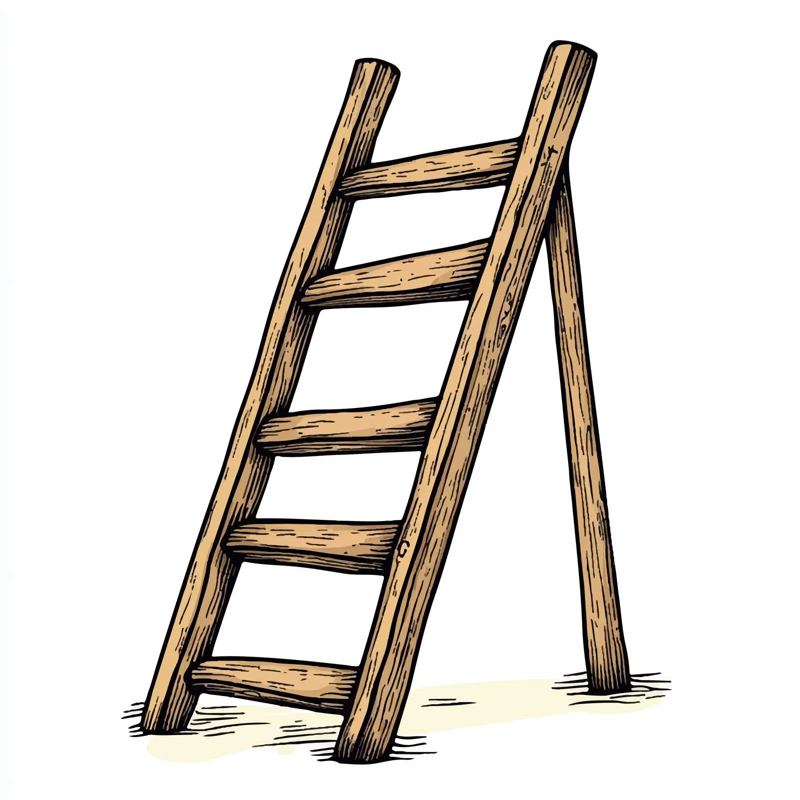Cartoon Wooden Ladder Illustration Vector Design — free download from Dotvec