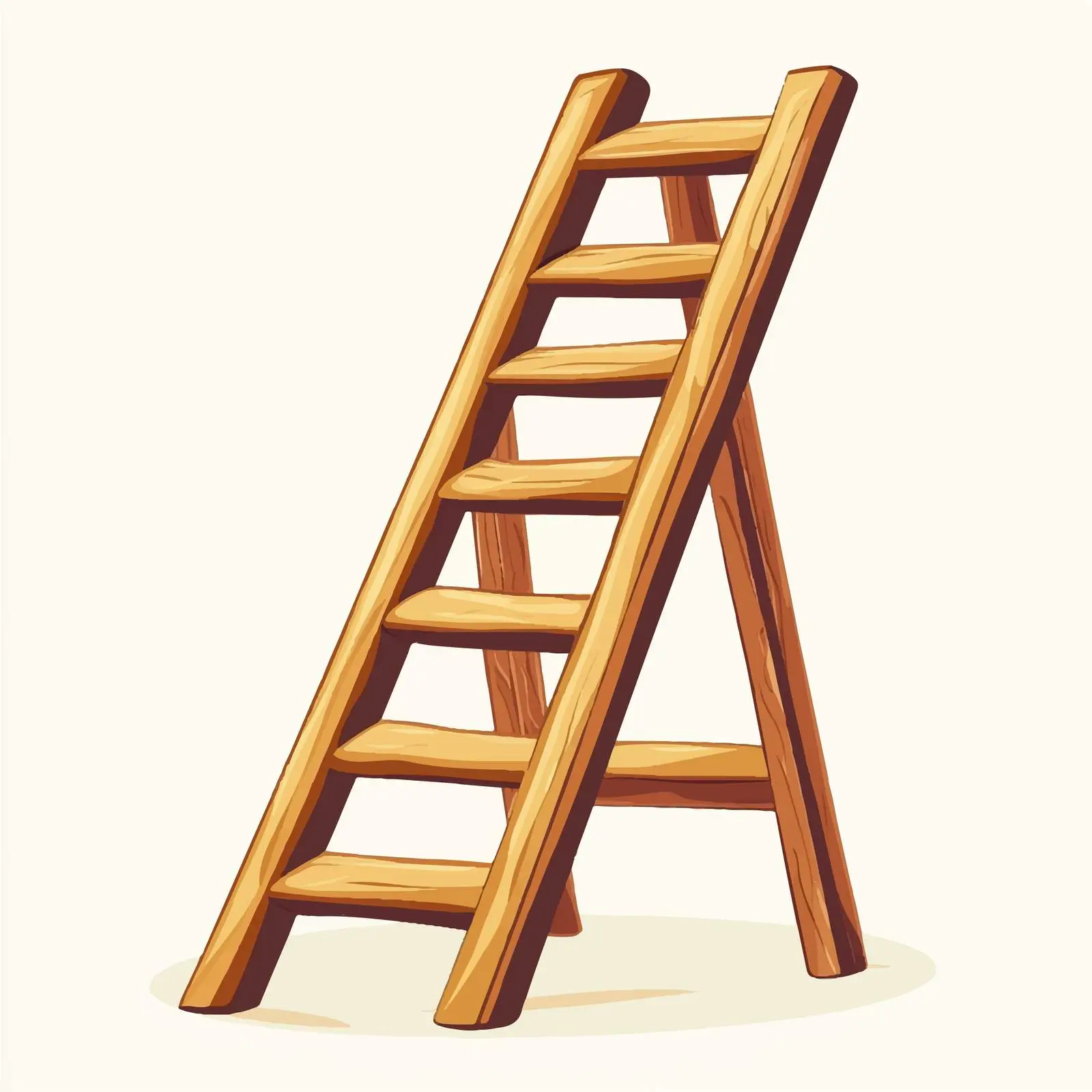 Cartoon Wooden Ladder and Stair Vector Illustration — free download from Dotvec