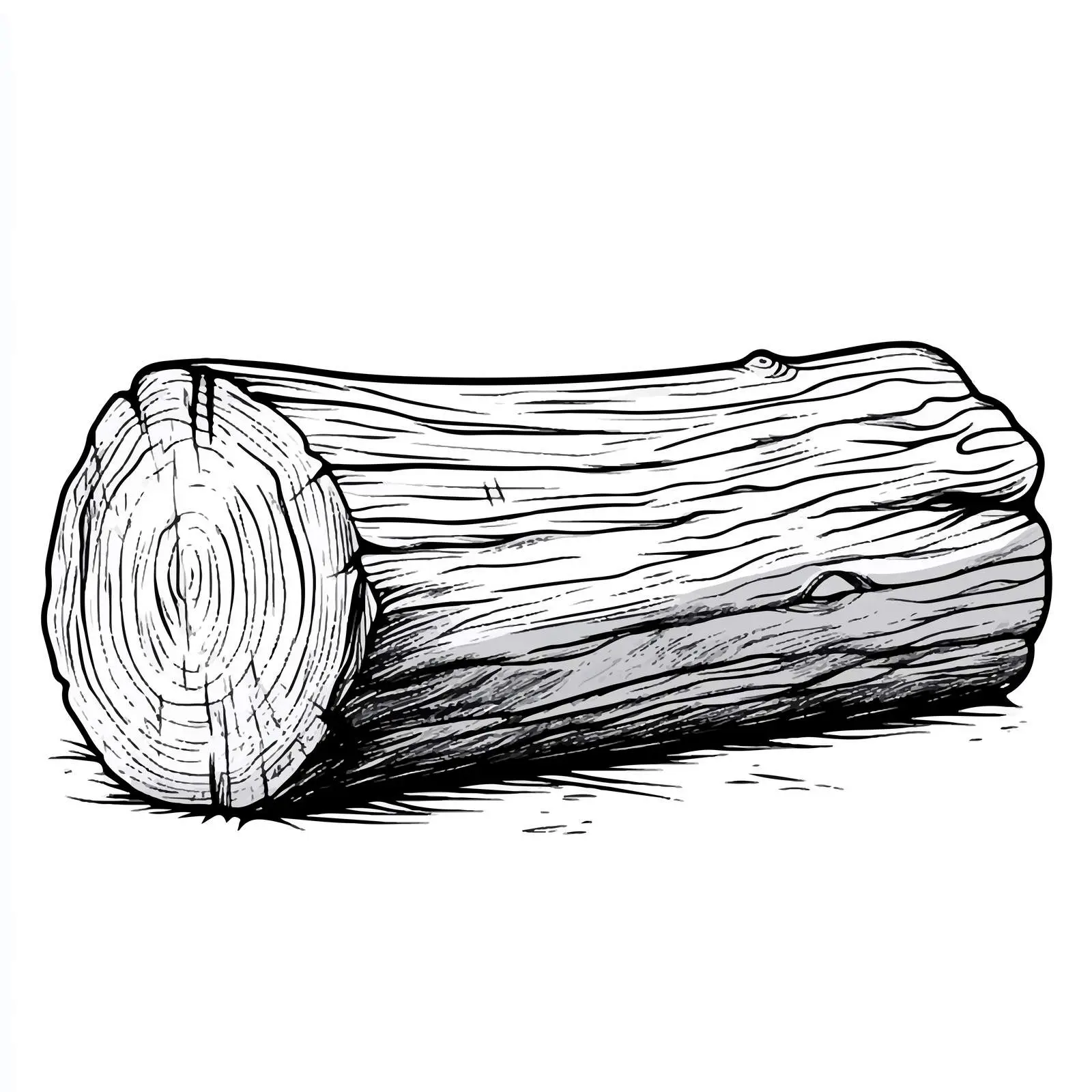 Black and White Wooden Log Cartoon Vector — free download from Dotvec